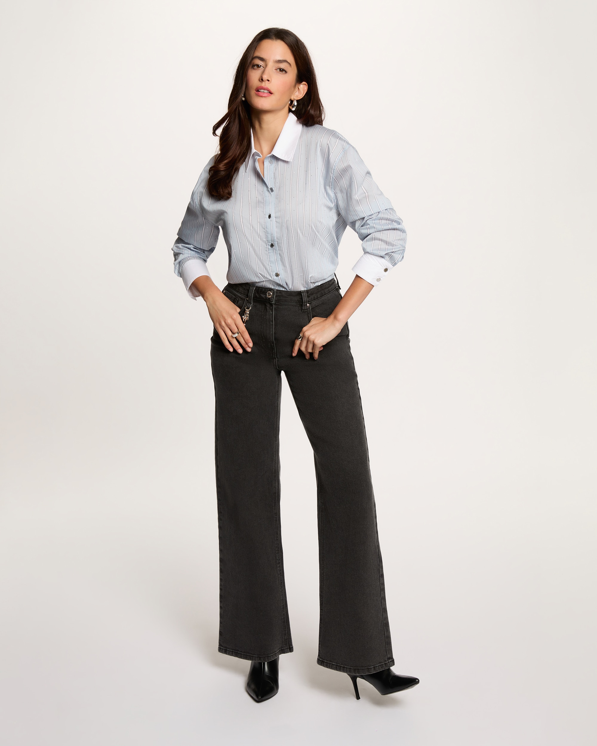 Camisa Oversize Às Riscas Multicolor-4