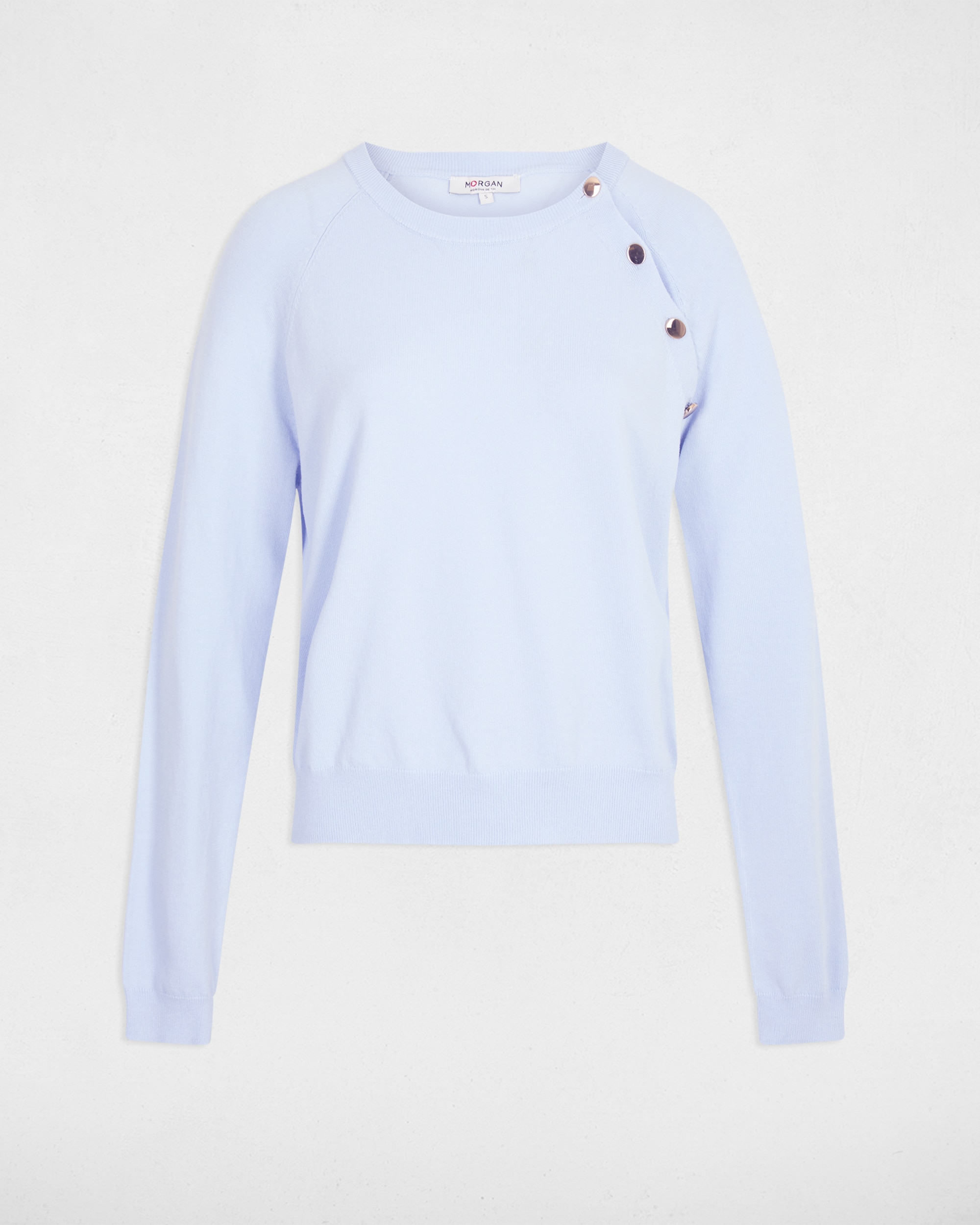 Camisola Fina Ajustada Azul-claro-2