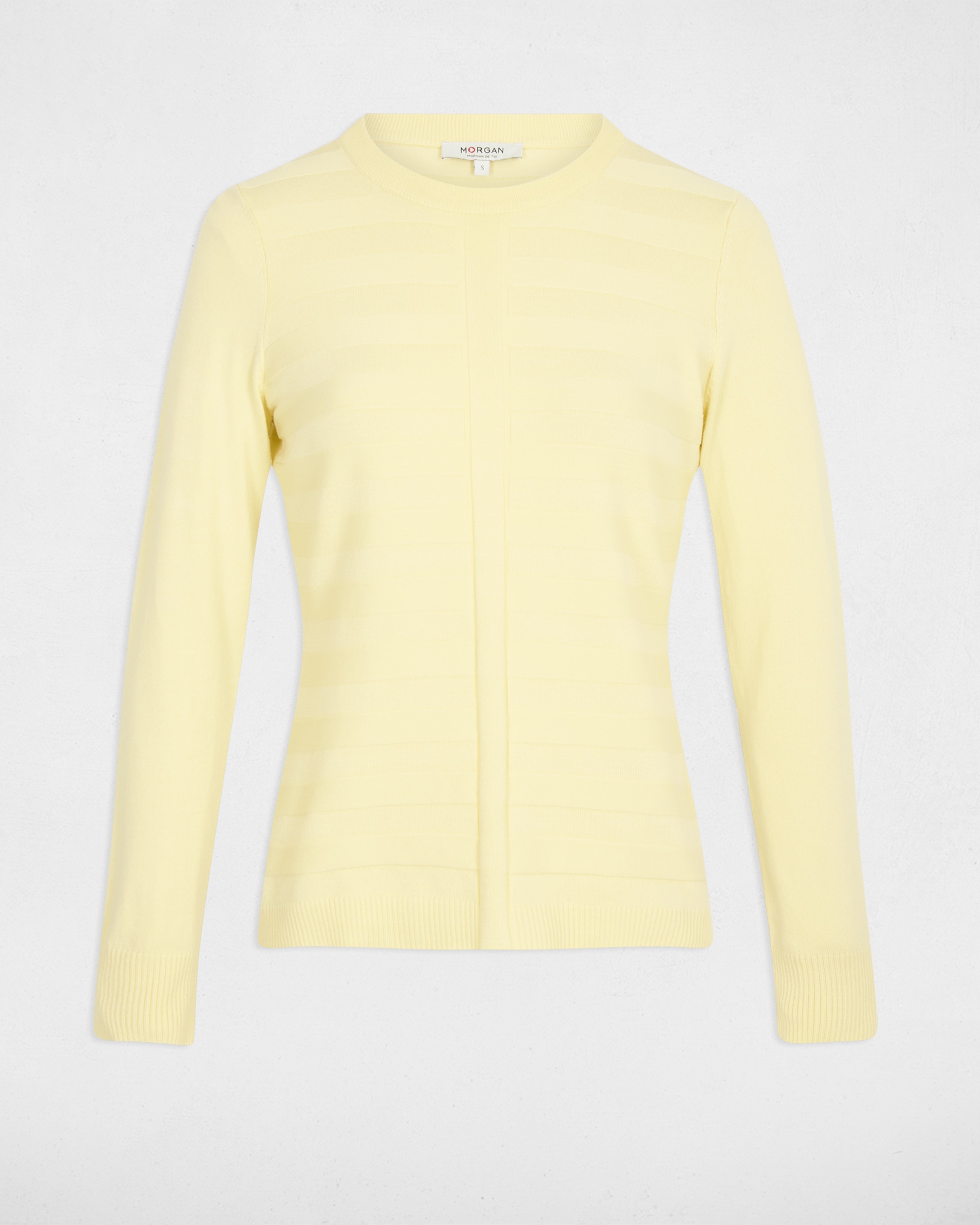 Camisola Ajustada com Gola Redonda Amarelo-2
