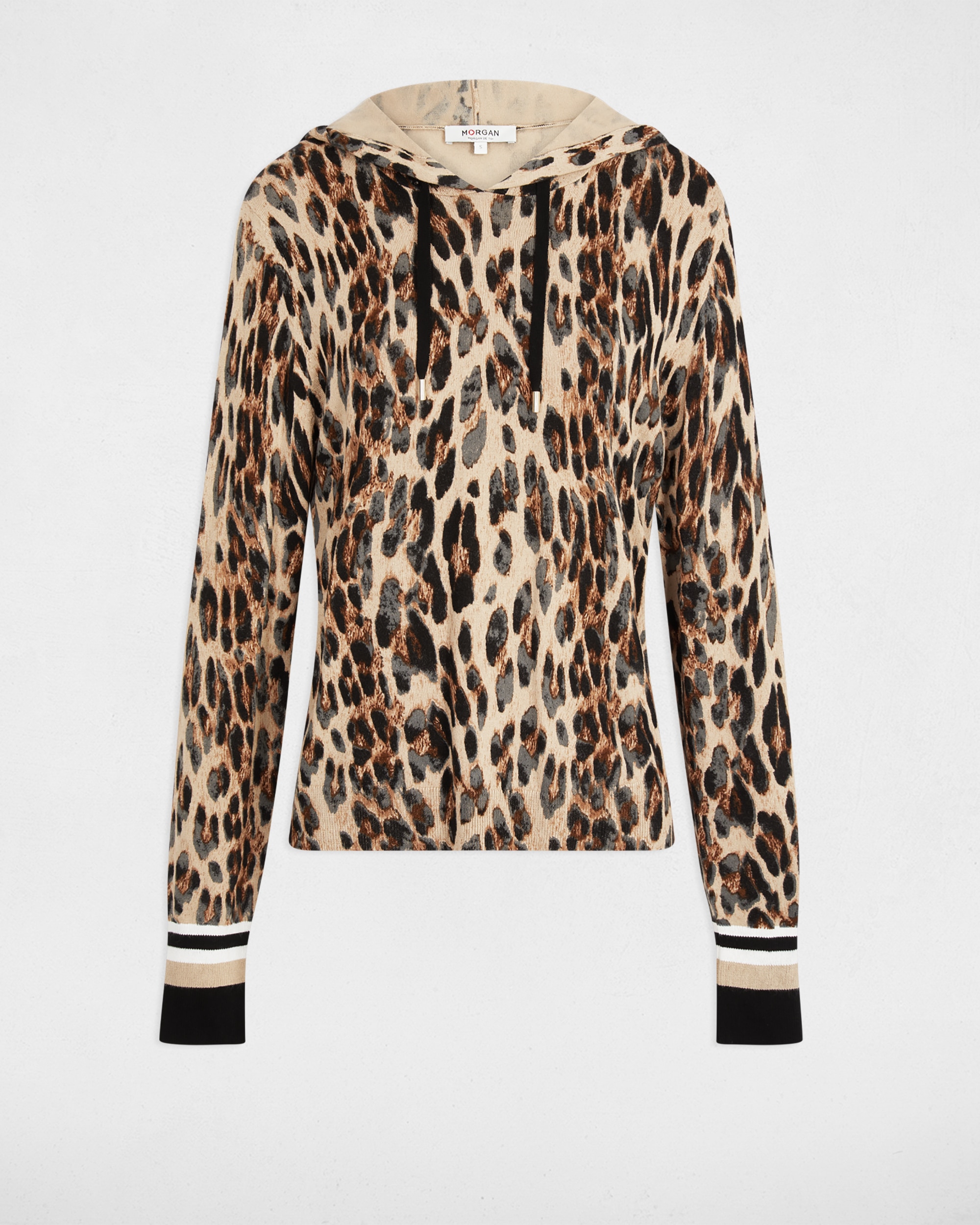 Camisola com Capuz e Estampado Animalier Multicolor-2