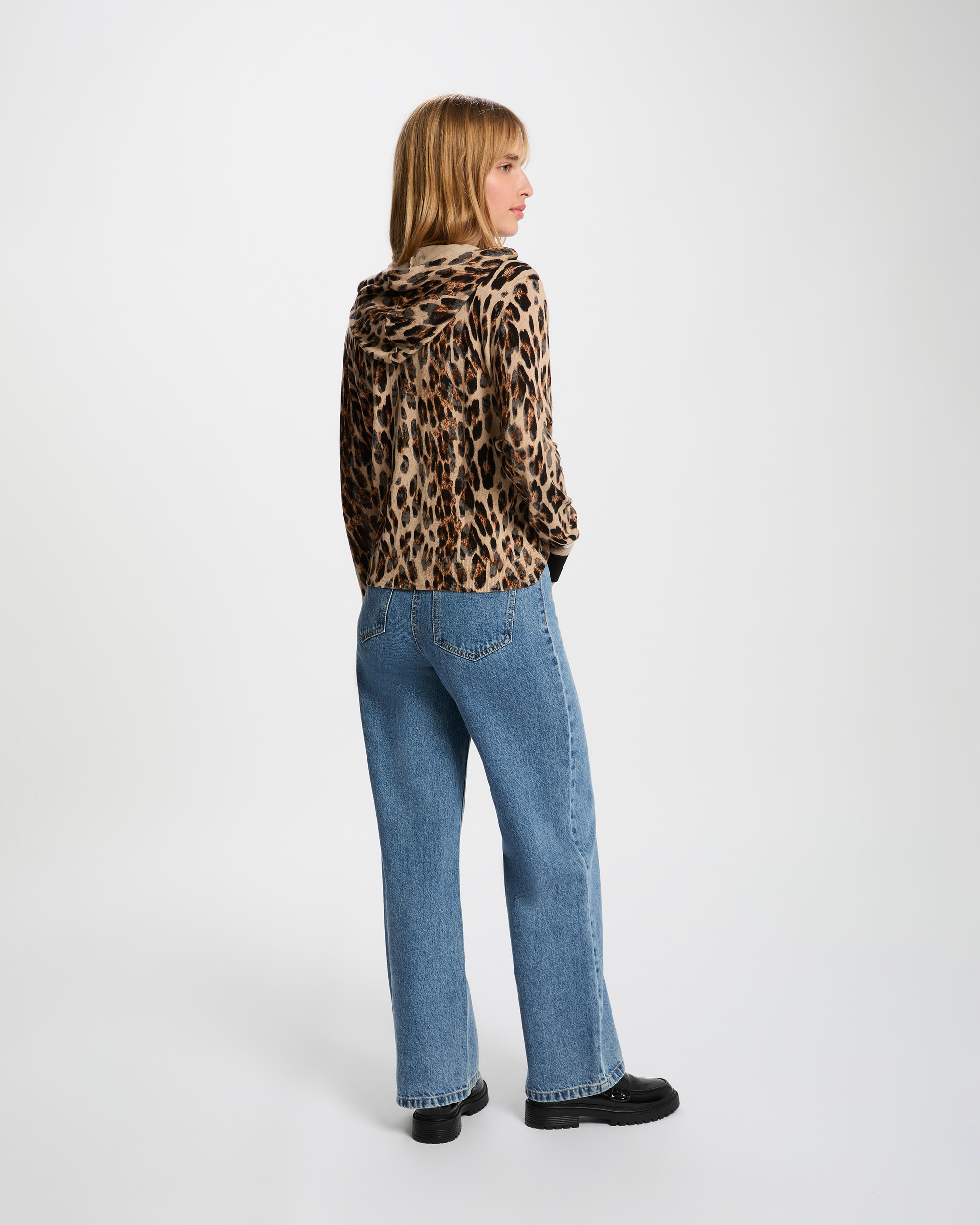 Camisola com Capuz e Estampado Animalier Multicolor-3
