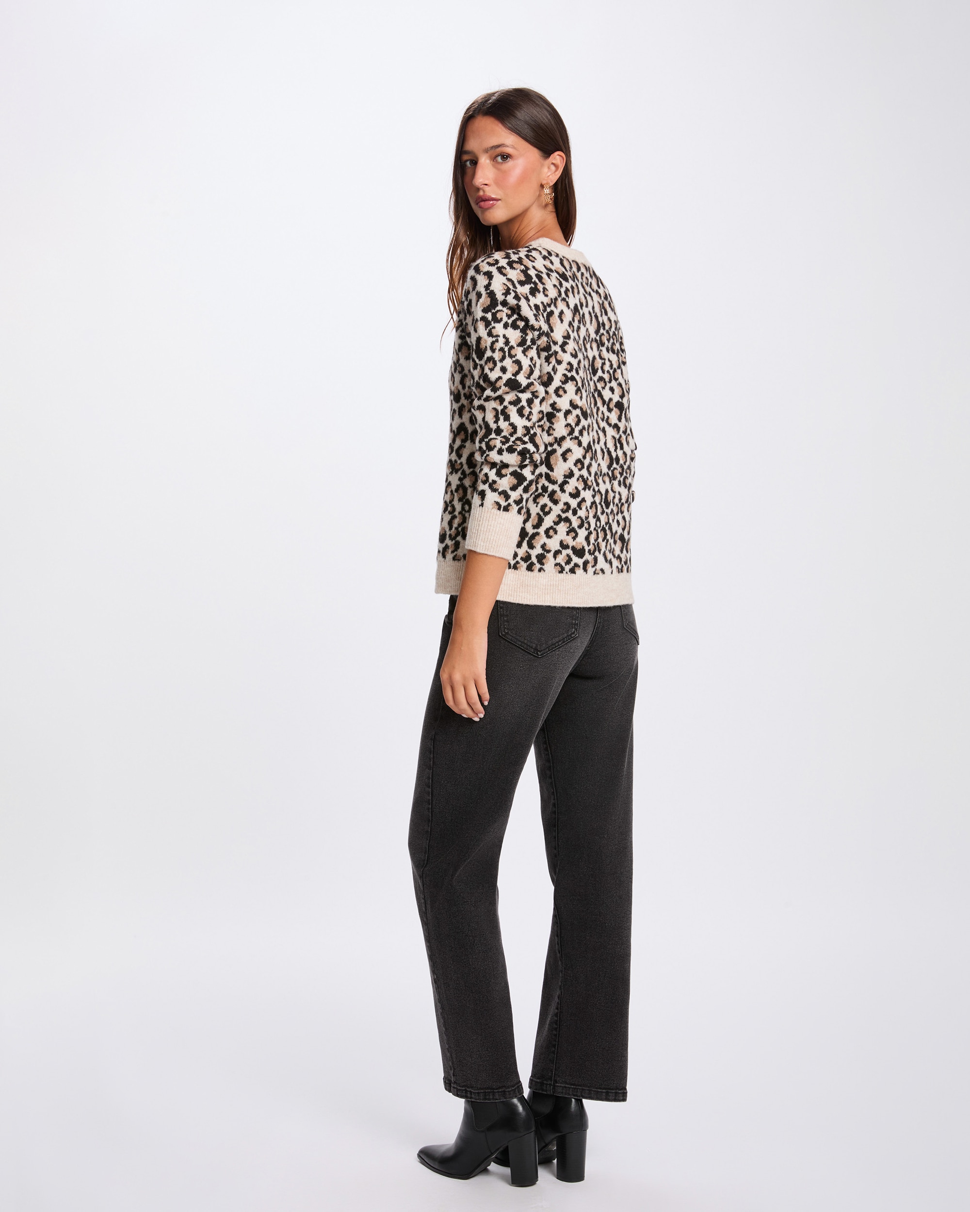 Camisola de Fibra Grossa e Estampado Animalier Multicolor-3