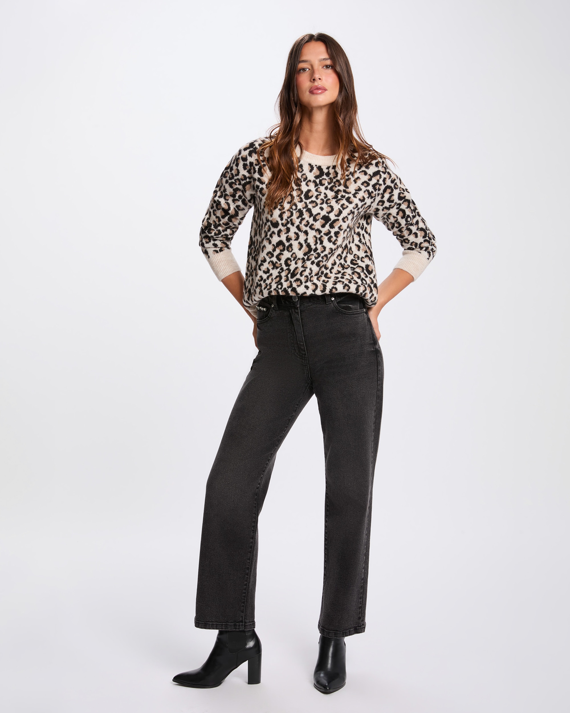 Camisola de Fibra Grossa e Estampado Animalier Multicolor-4