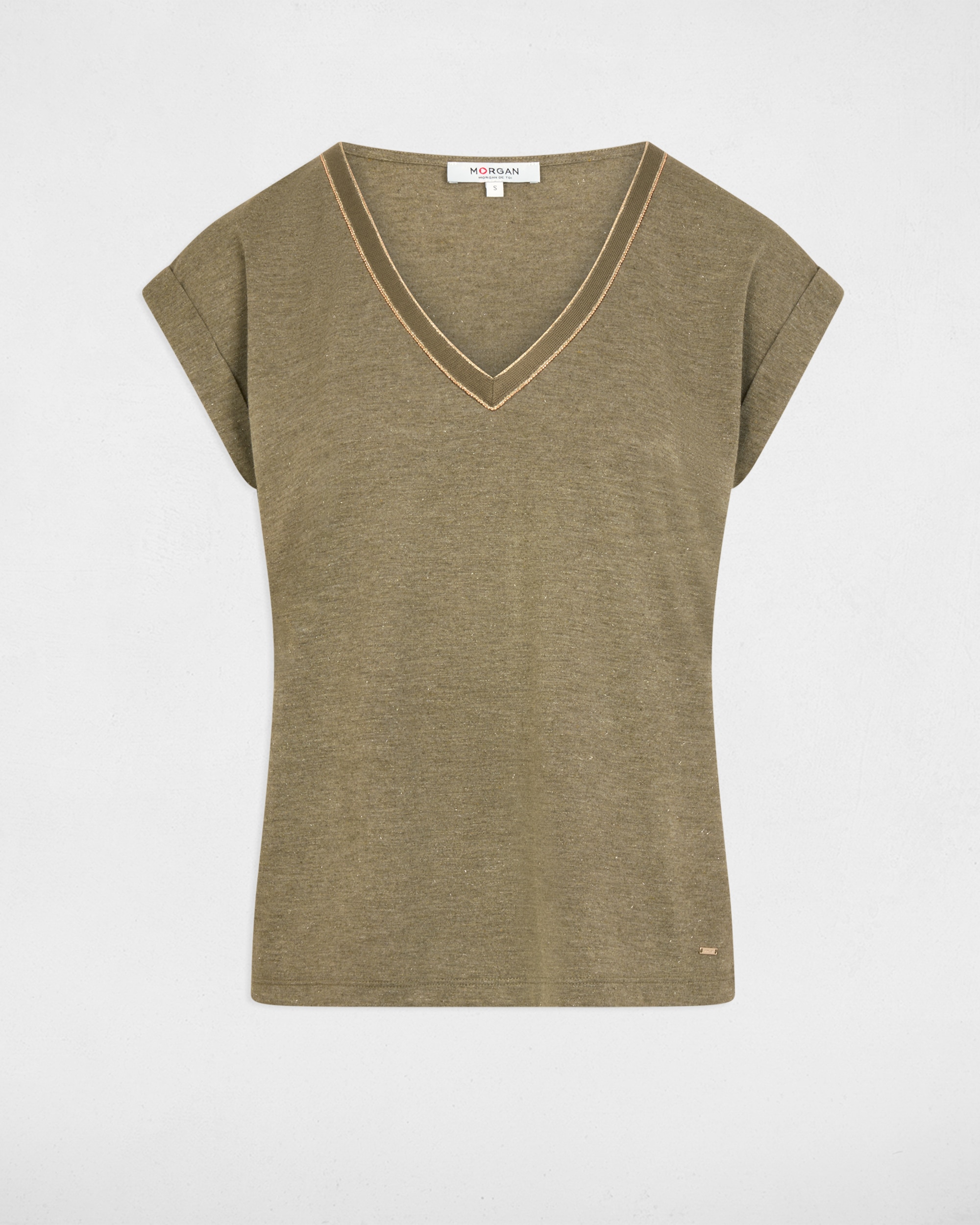 T-shirt de Manga Curta Verde-militar-2