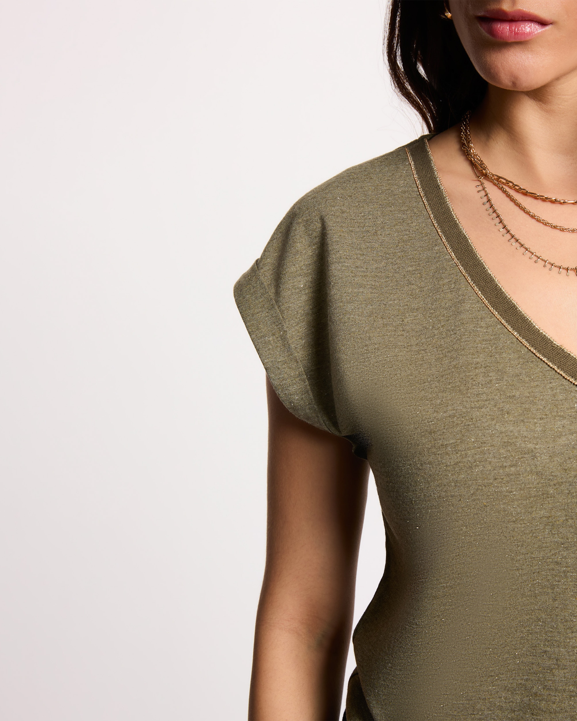 T-shirt de Manga Curta Verde-militar-5