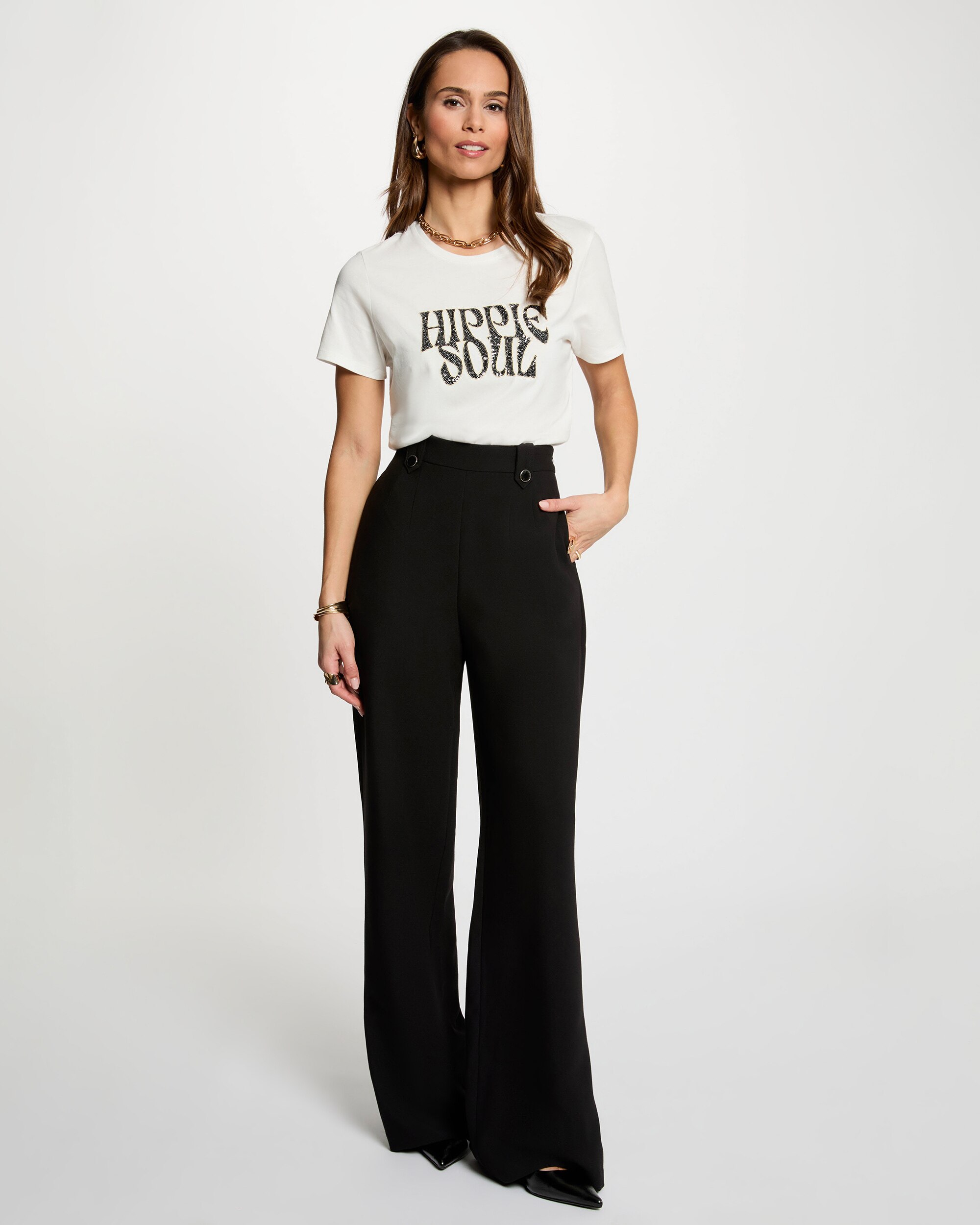 T-shirt Bordada com Lantejoulas Branco-4