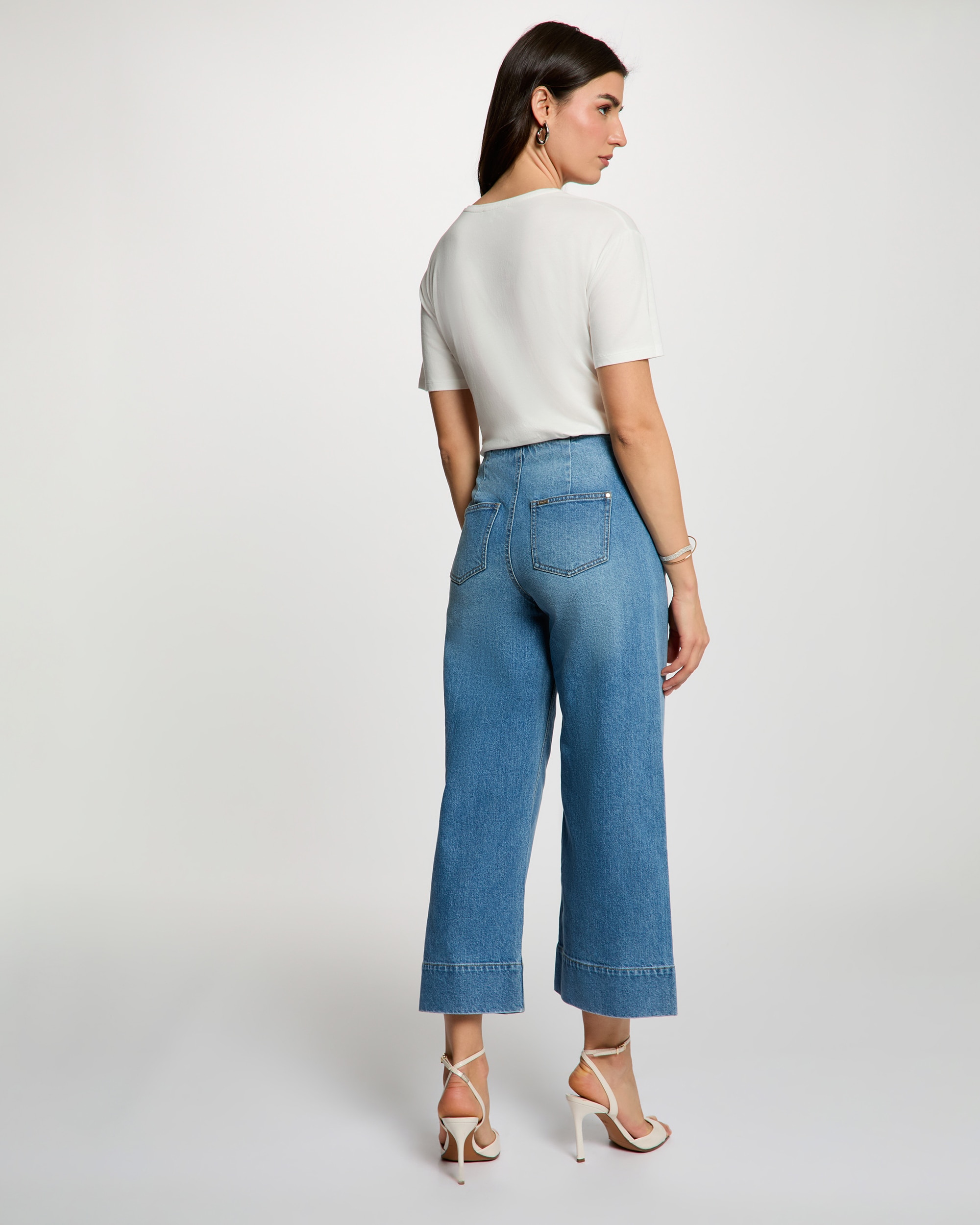 T-shirt Estampada com Decote Redondo Branco-3