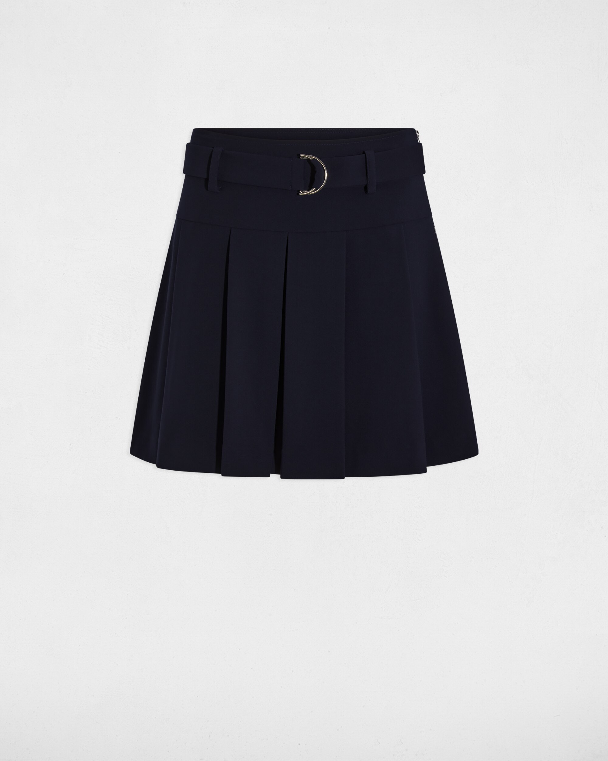 Saia Curta Plissada Azul-escuro-2