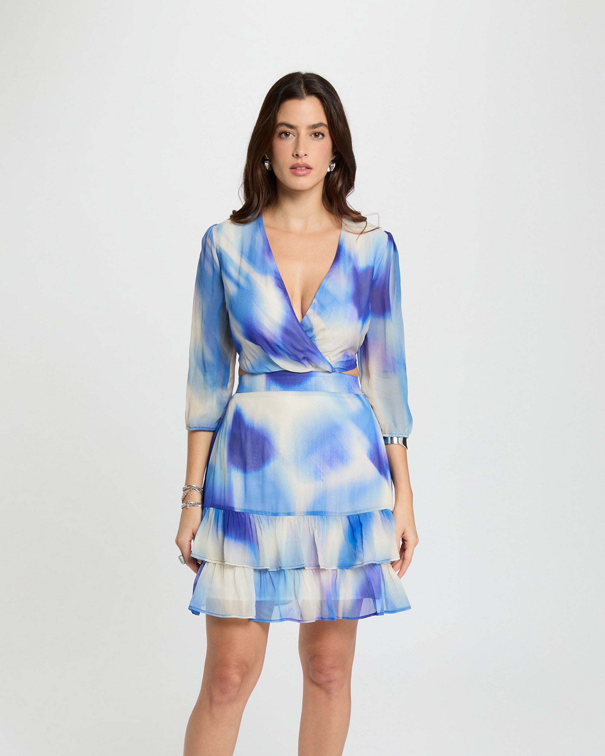 Imagem 0 de Vestido Curto com Estampado Tye-dye