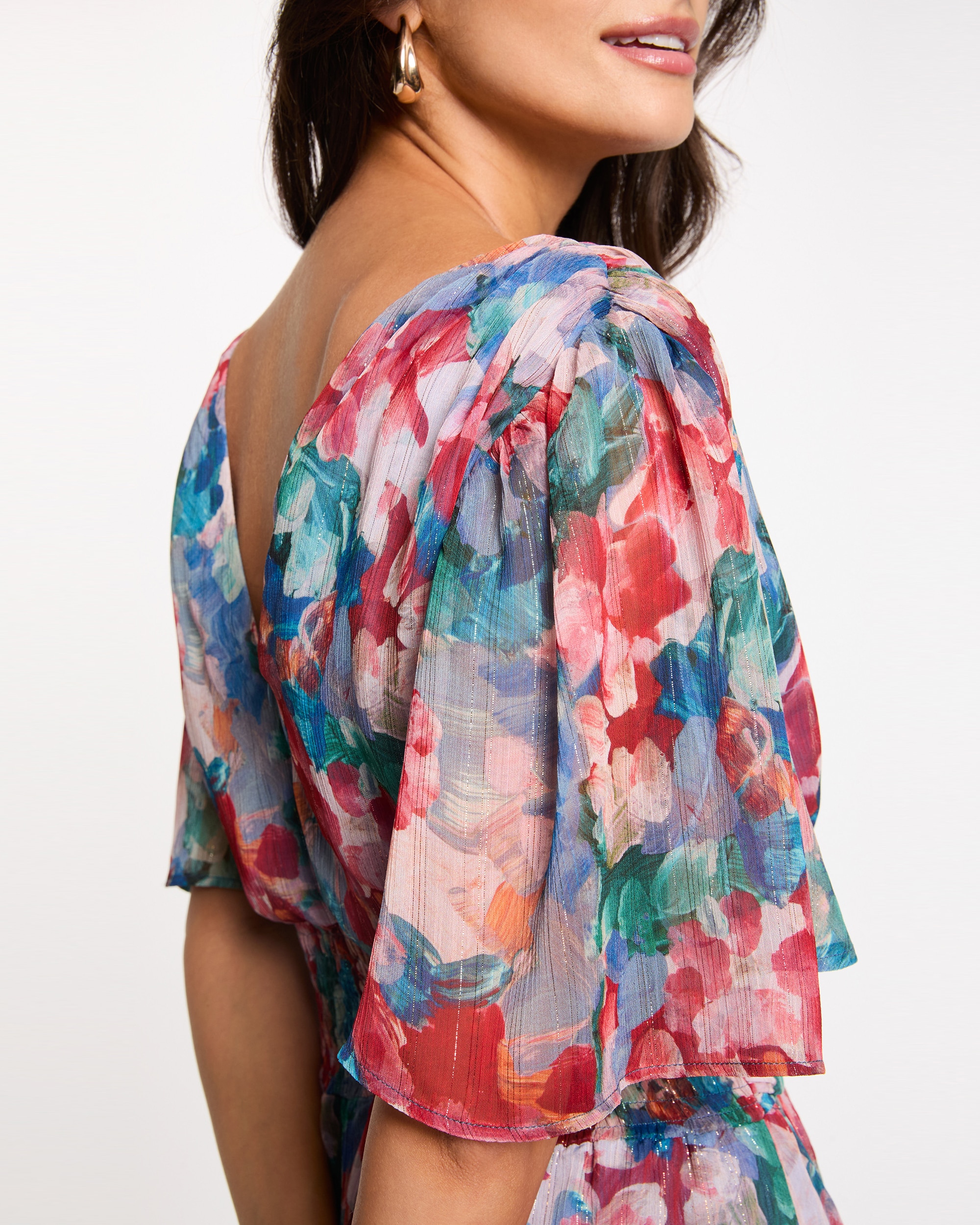 Vestido Comprido Fluido Multicolor-5