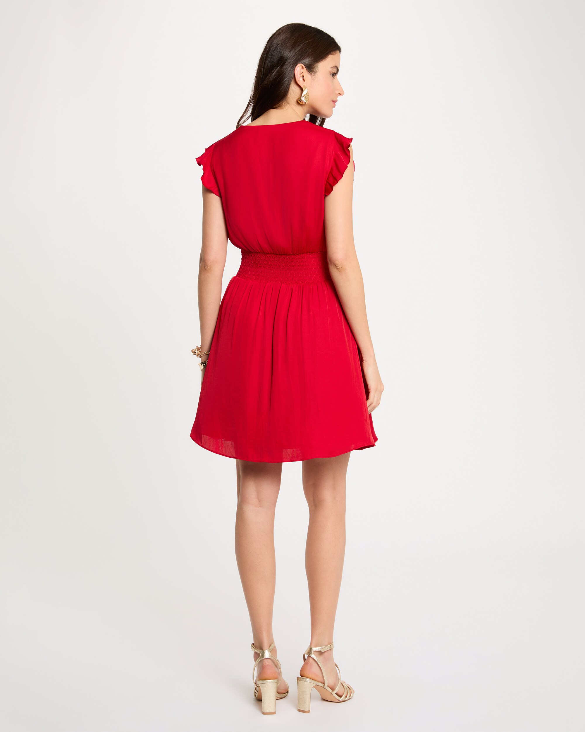Vestido Curto Folgado Vermelho-3
