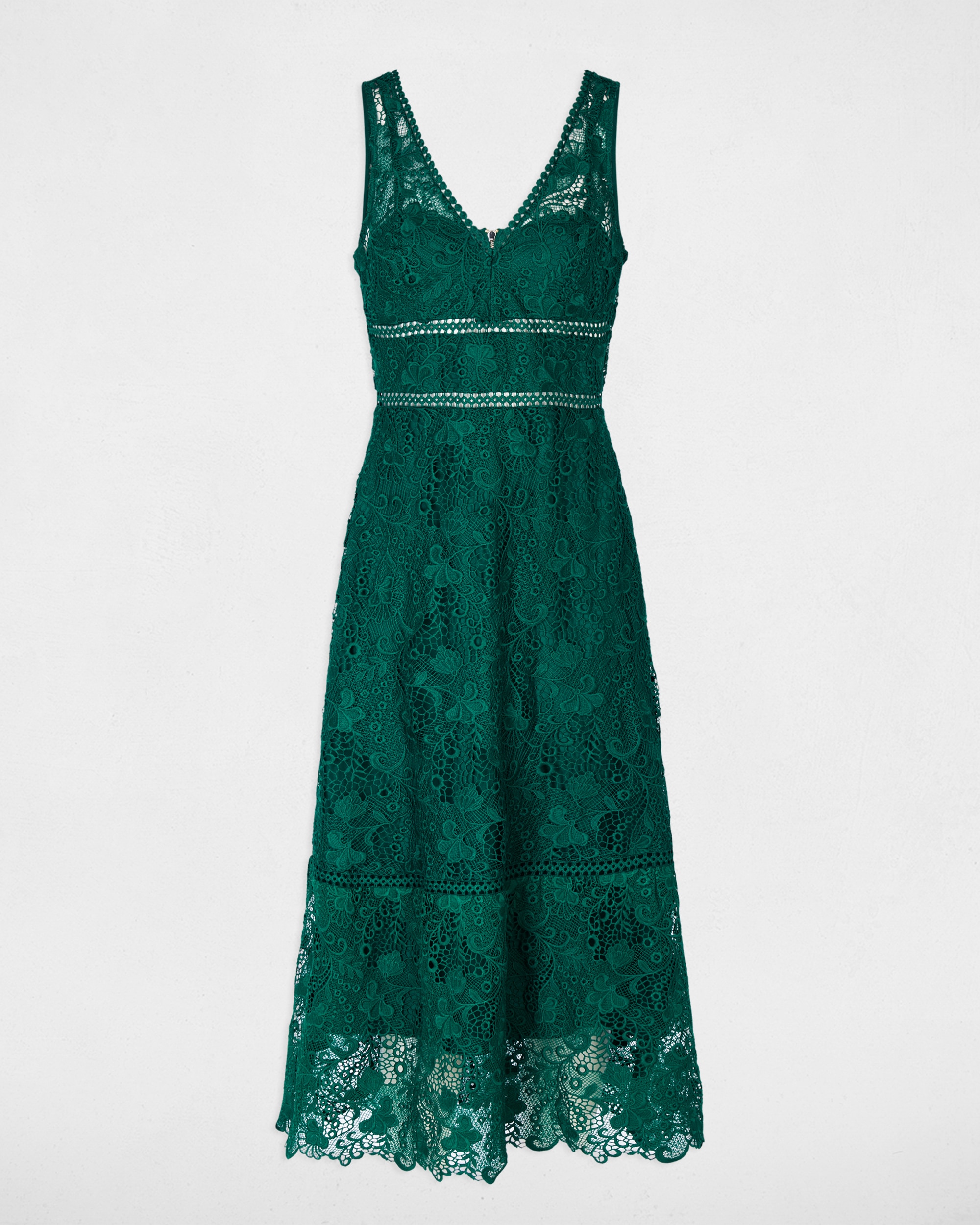 Vestido Comprido de Renda Verde-2