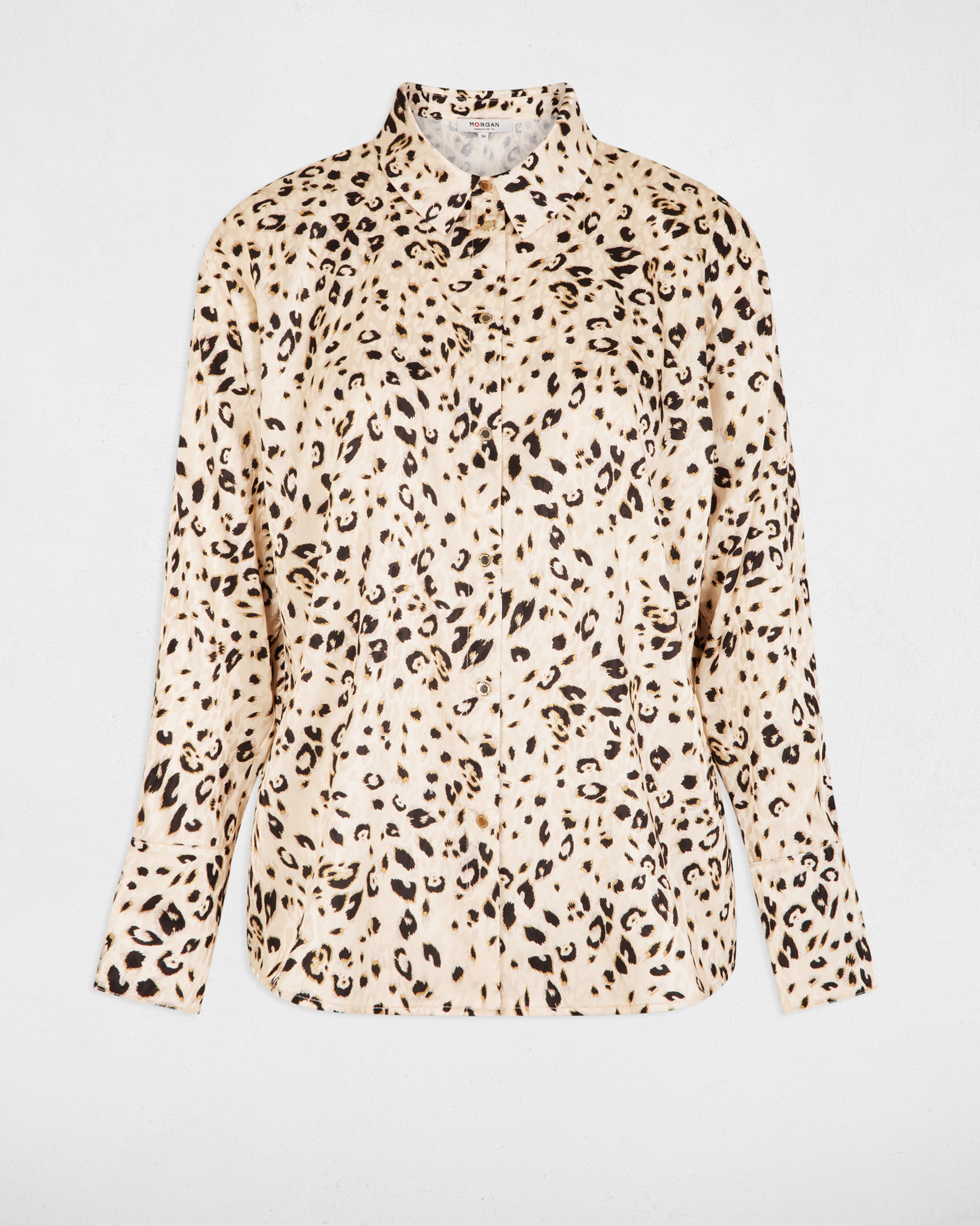 Blusa com Decote em V e Estampado Animalier Multicolor-2