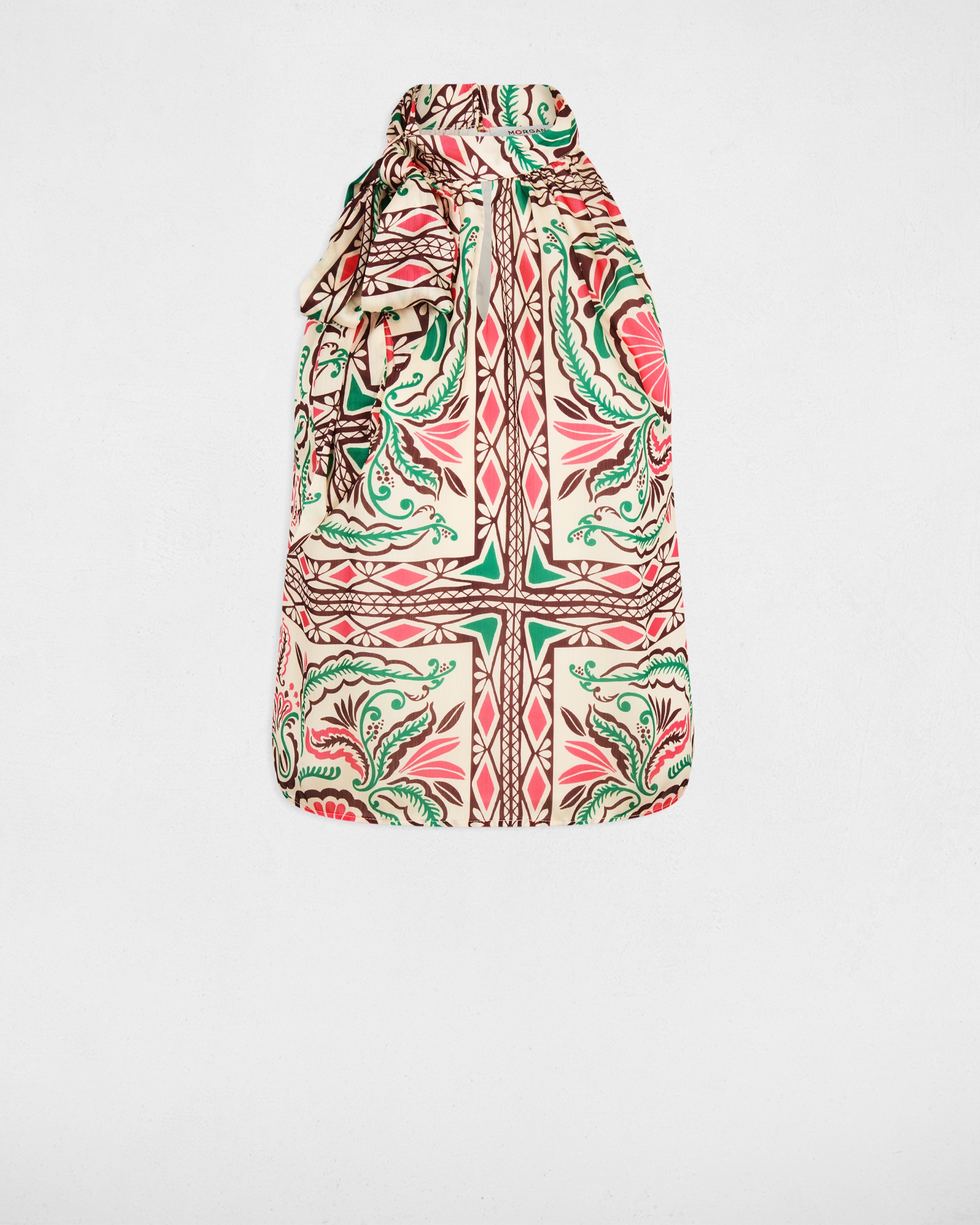 Blusa Acetinada com Gola Alta Multicolor-2