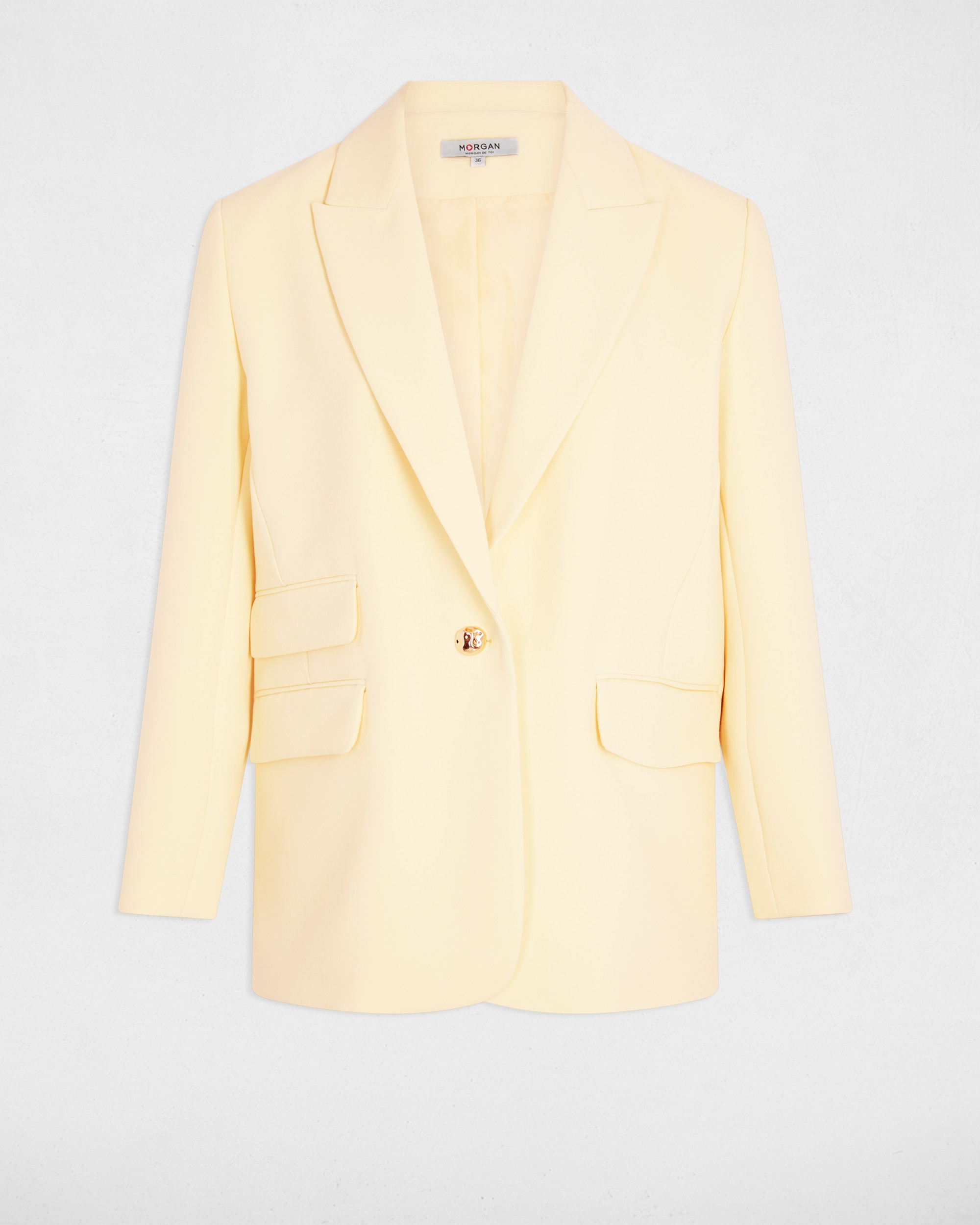 Blazer com Bolsos Italianos Amarelo-2