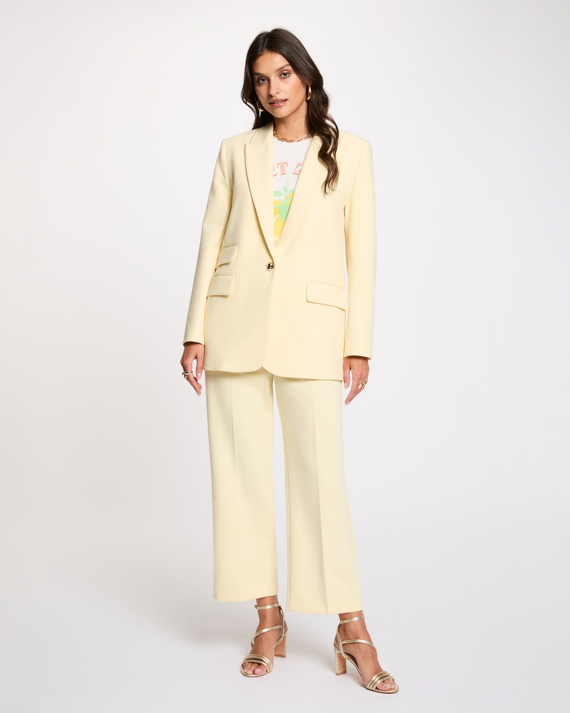 Blazer com Bolsos Italianos Amarelo-4