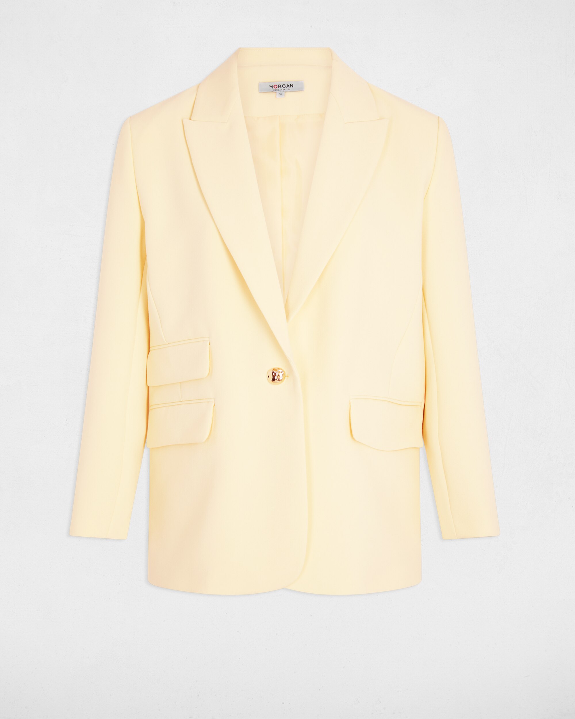 Blazer com Bolsos Italianos Amarelo-2