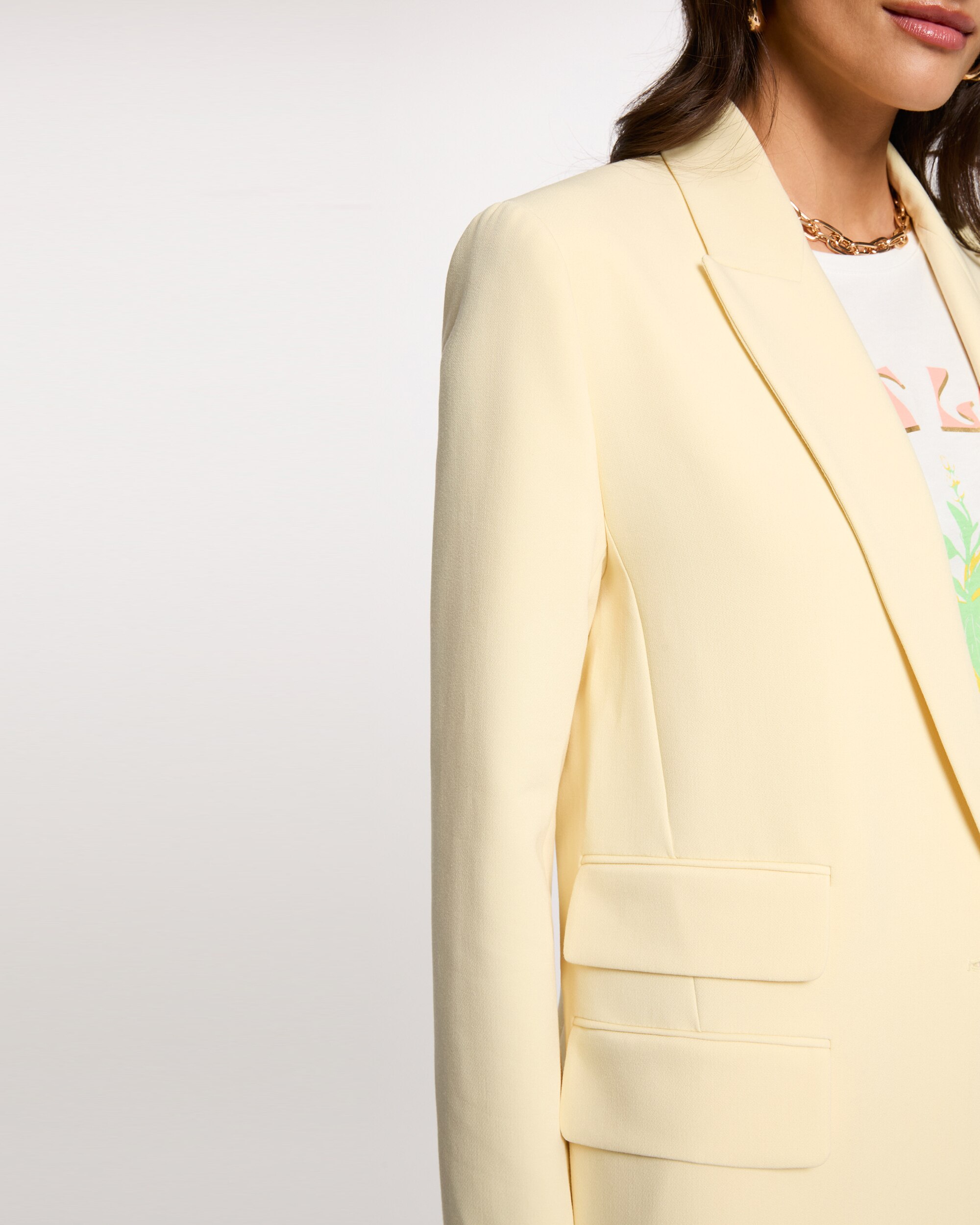 Blazer com Bolsos Italianos Amarelo-5