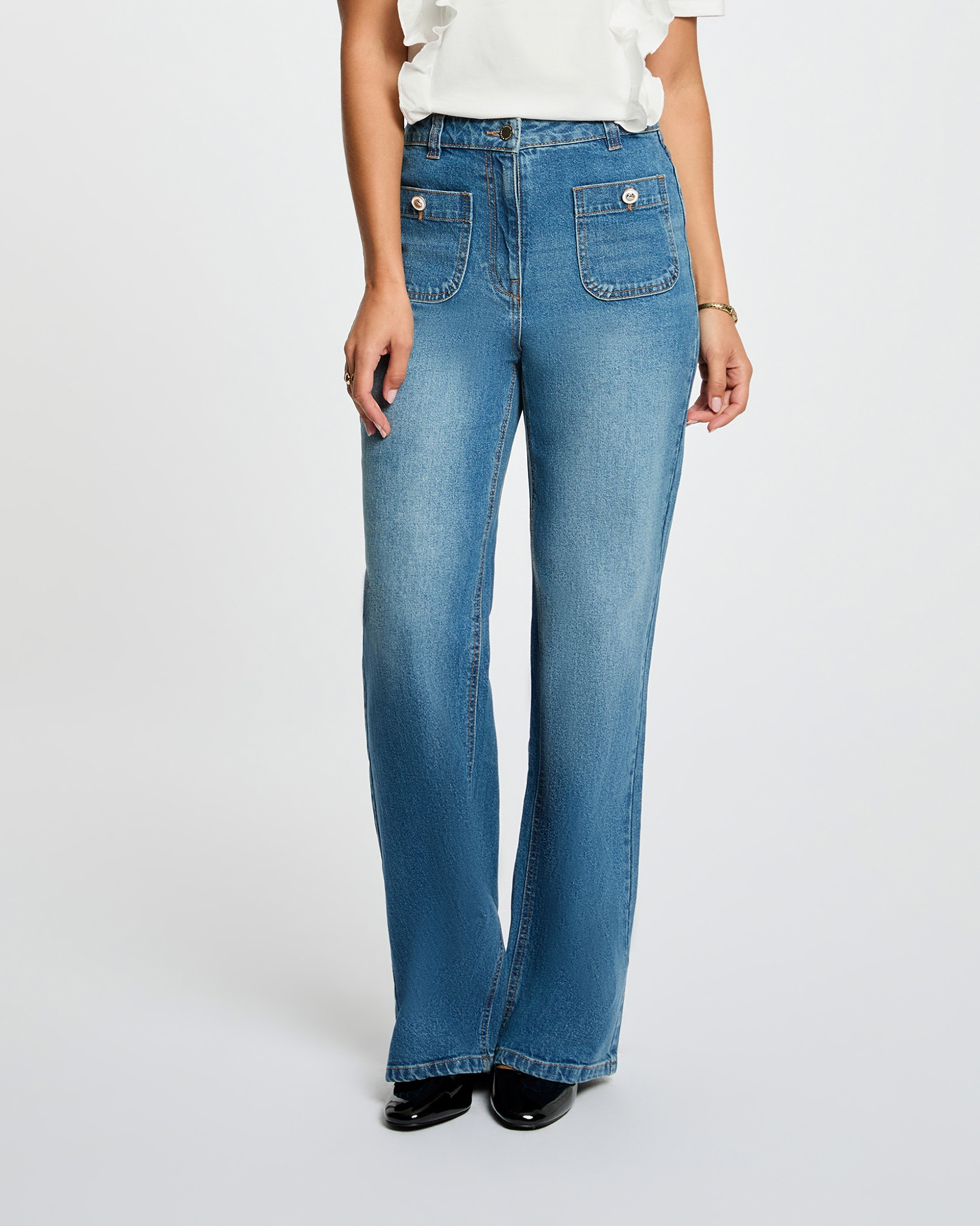 Imagem 0 de Jeans Largo de Cintura Subida