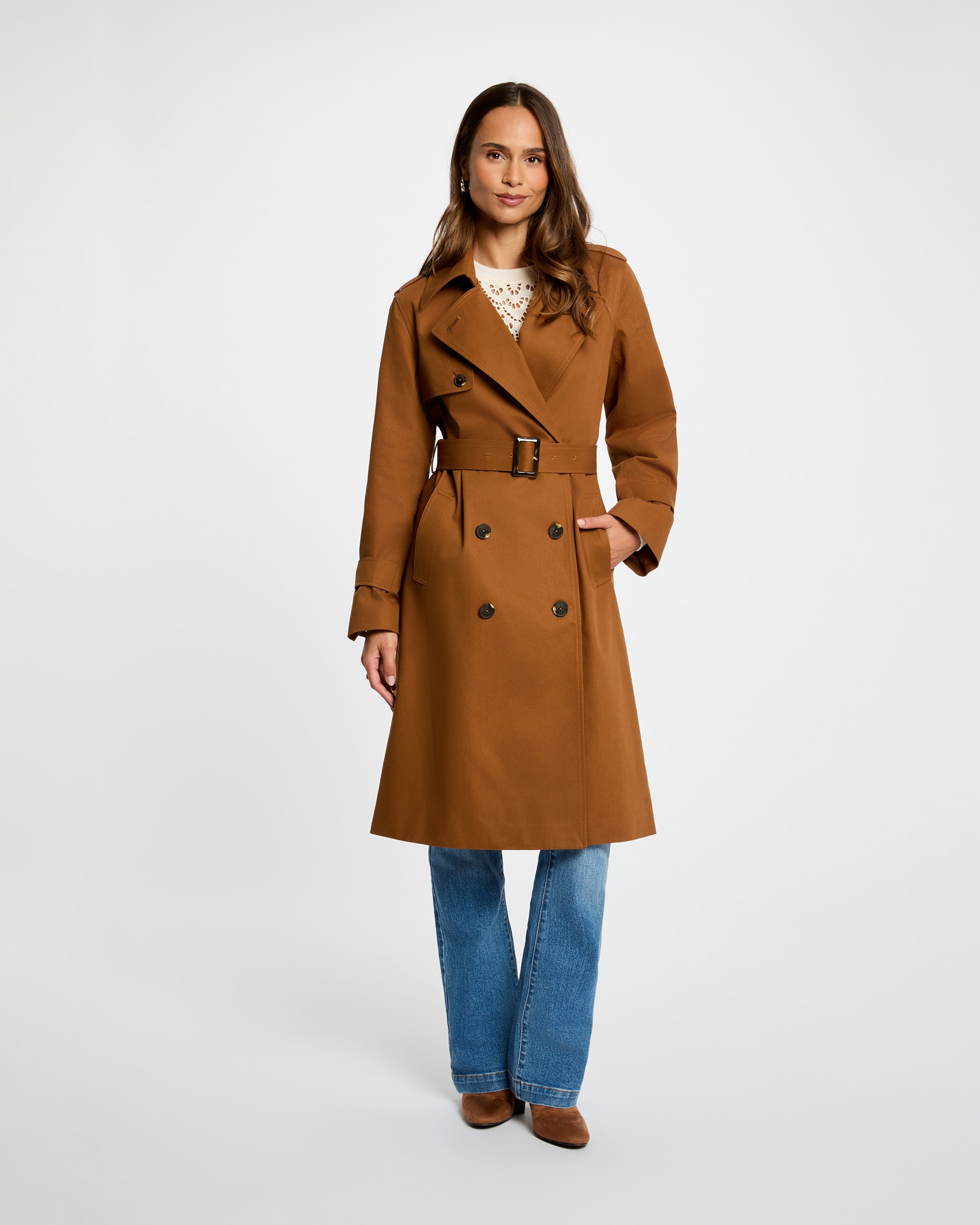 Imagem 0 de Gabardina Comprida com Gola Sastre