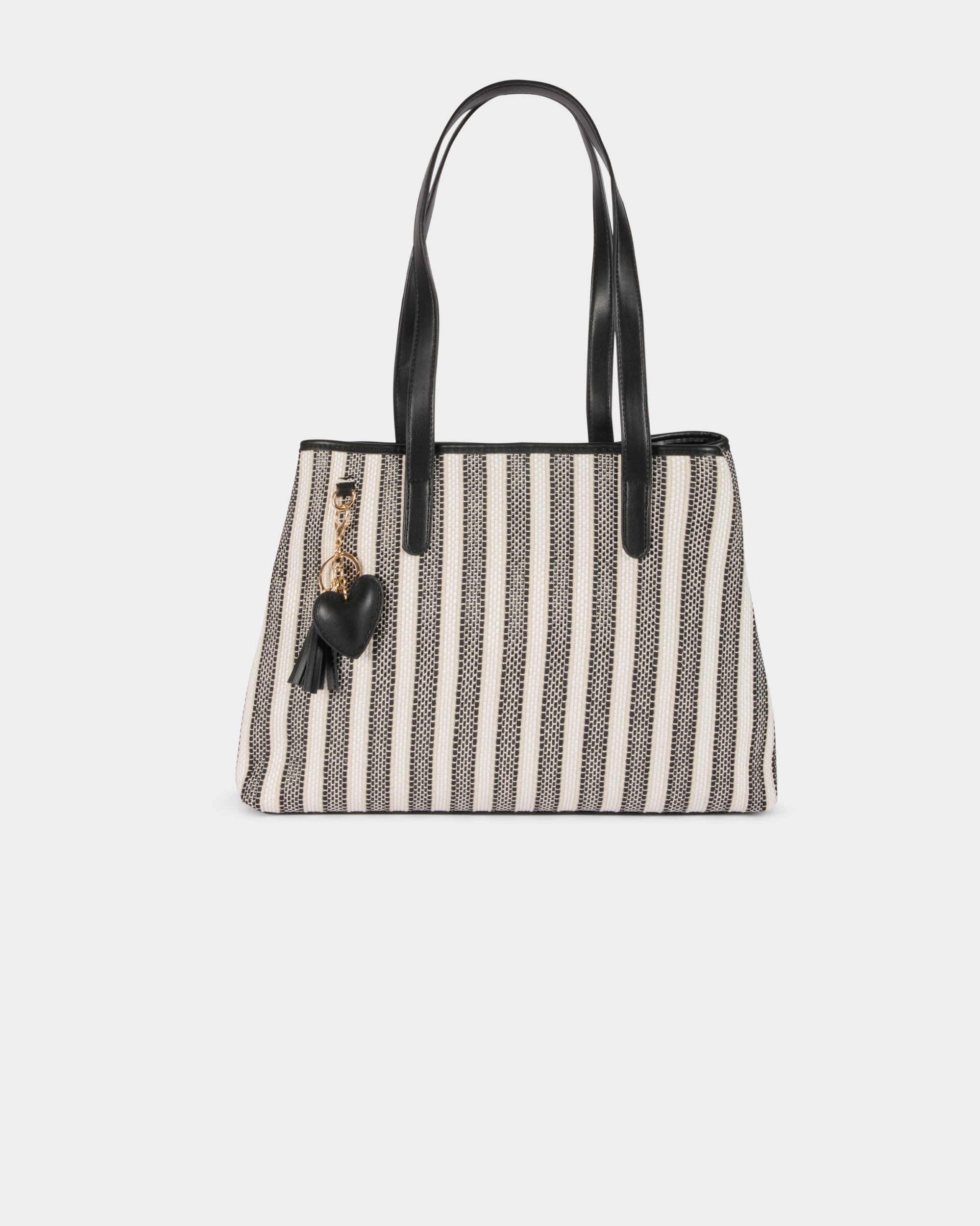 Imagem 0 de Mala de Ombro com Pendente e Estampado Às Riscas