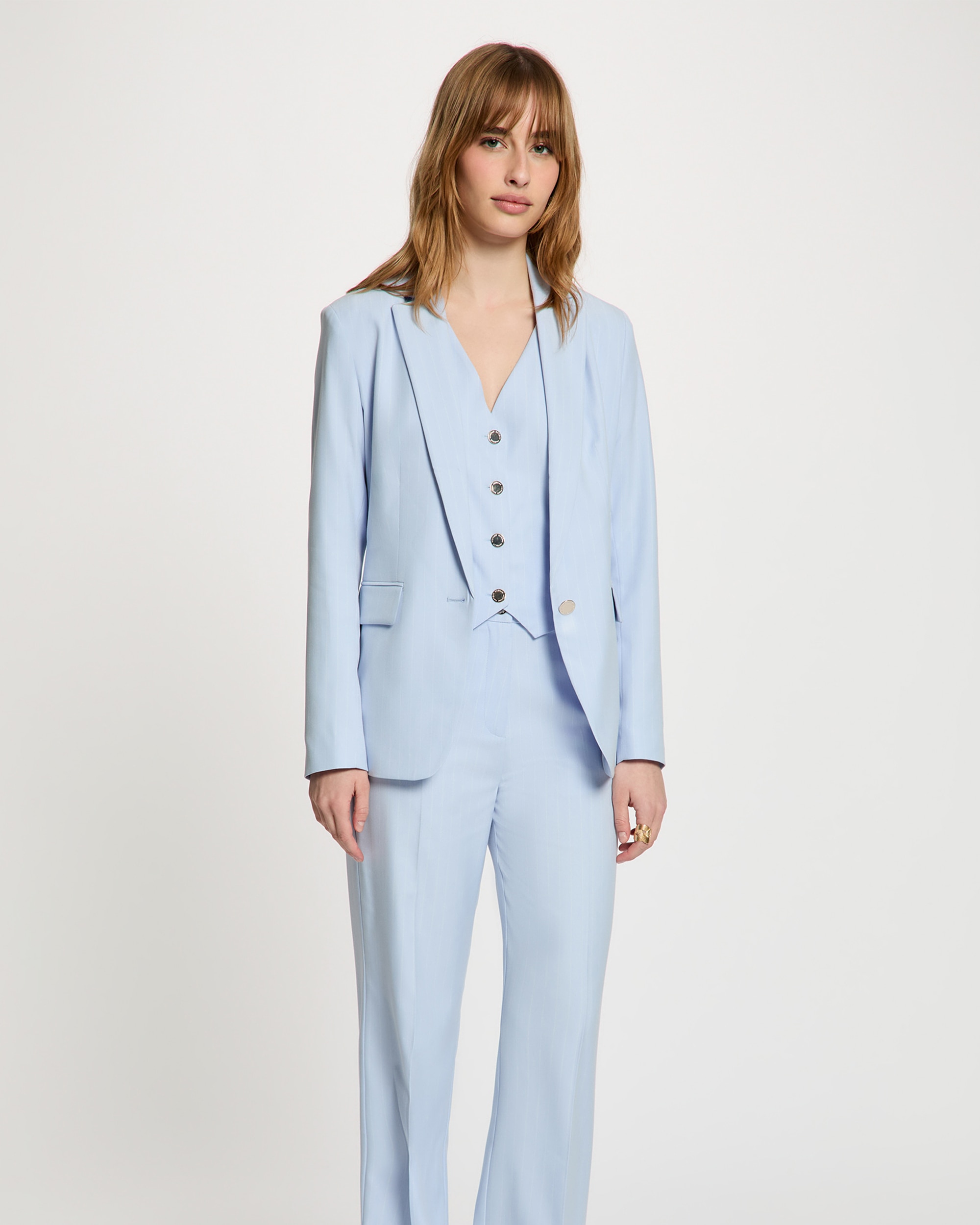 Imagem 0 de Blazer Ajustado com Estampado Às Riscas