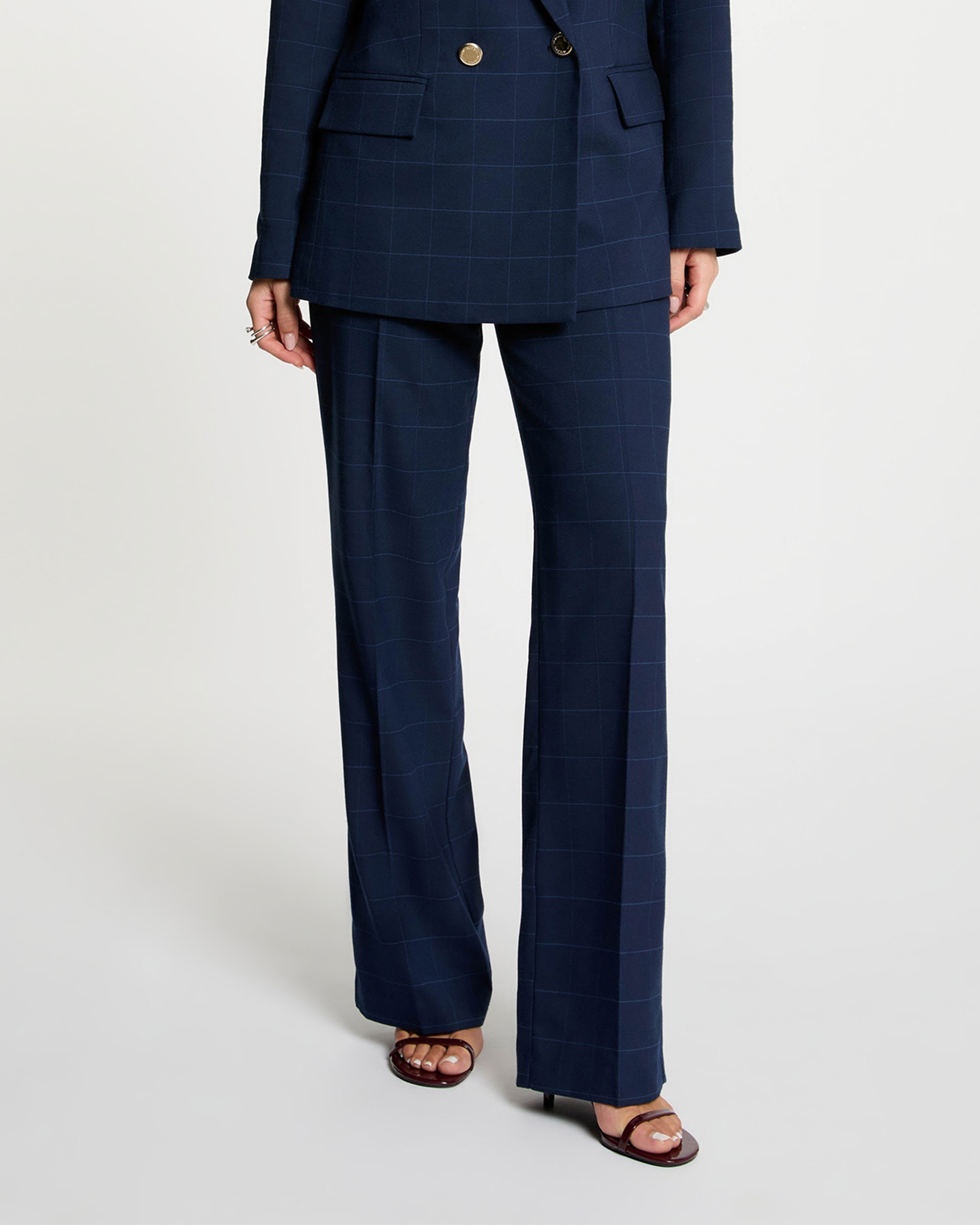 Imagem 0 de Calças Retas de Cintura Subida com Pinças