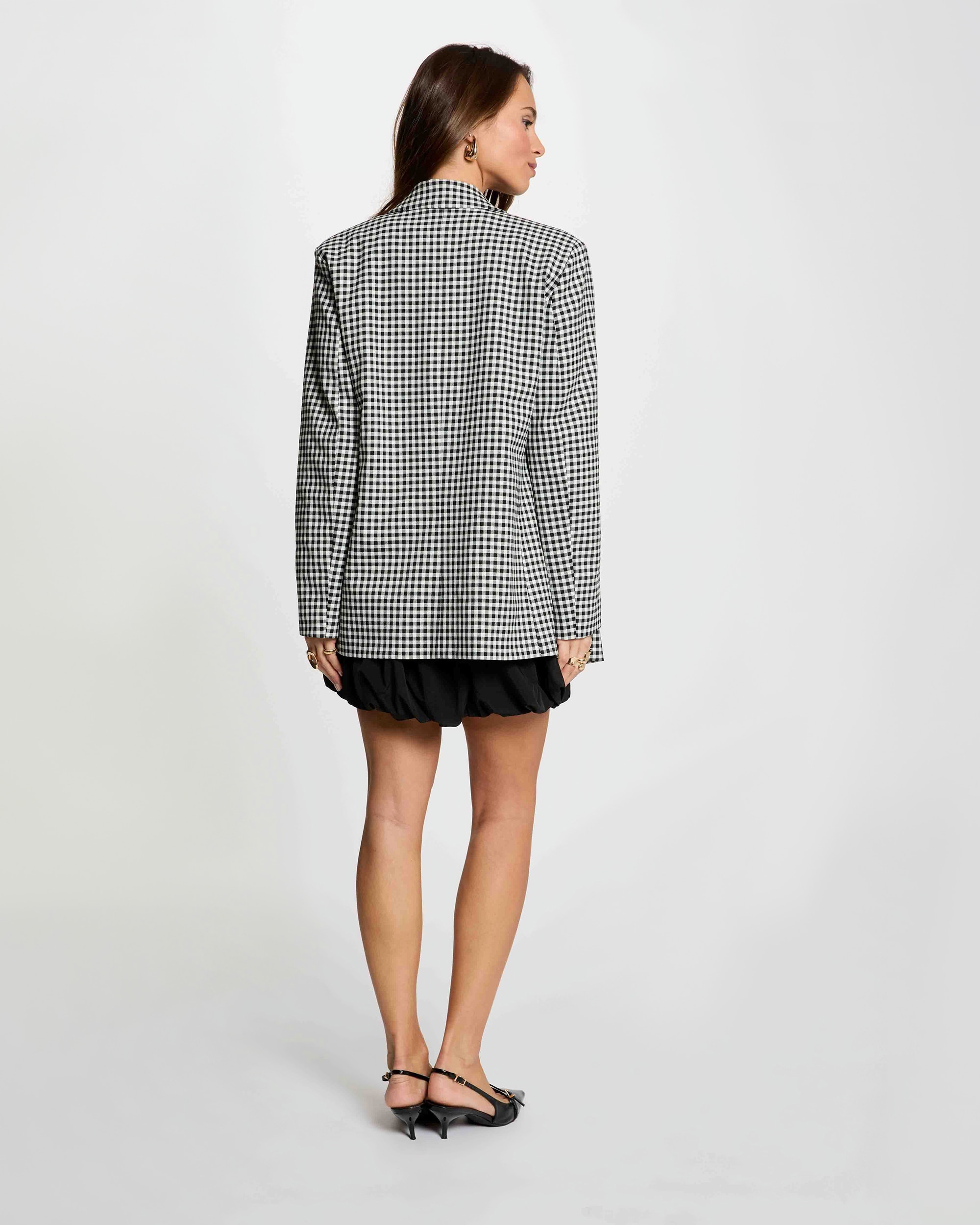 Blazer Oversize com Gola Sastre Preto-3