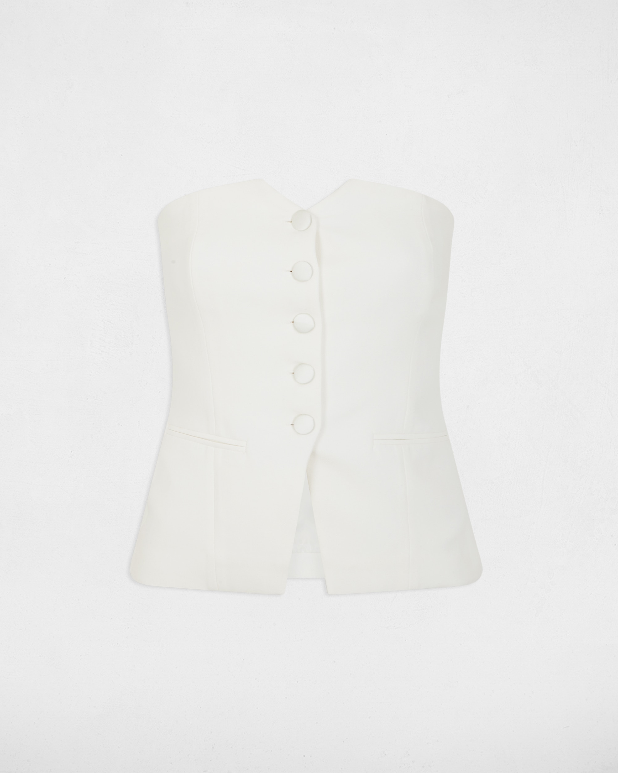 Top Ajustado Abotoado Branco-2