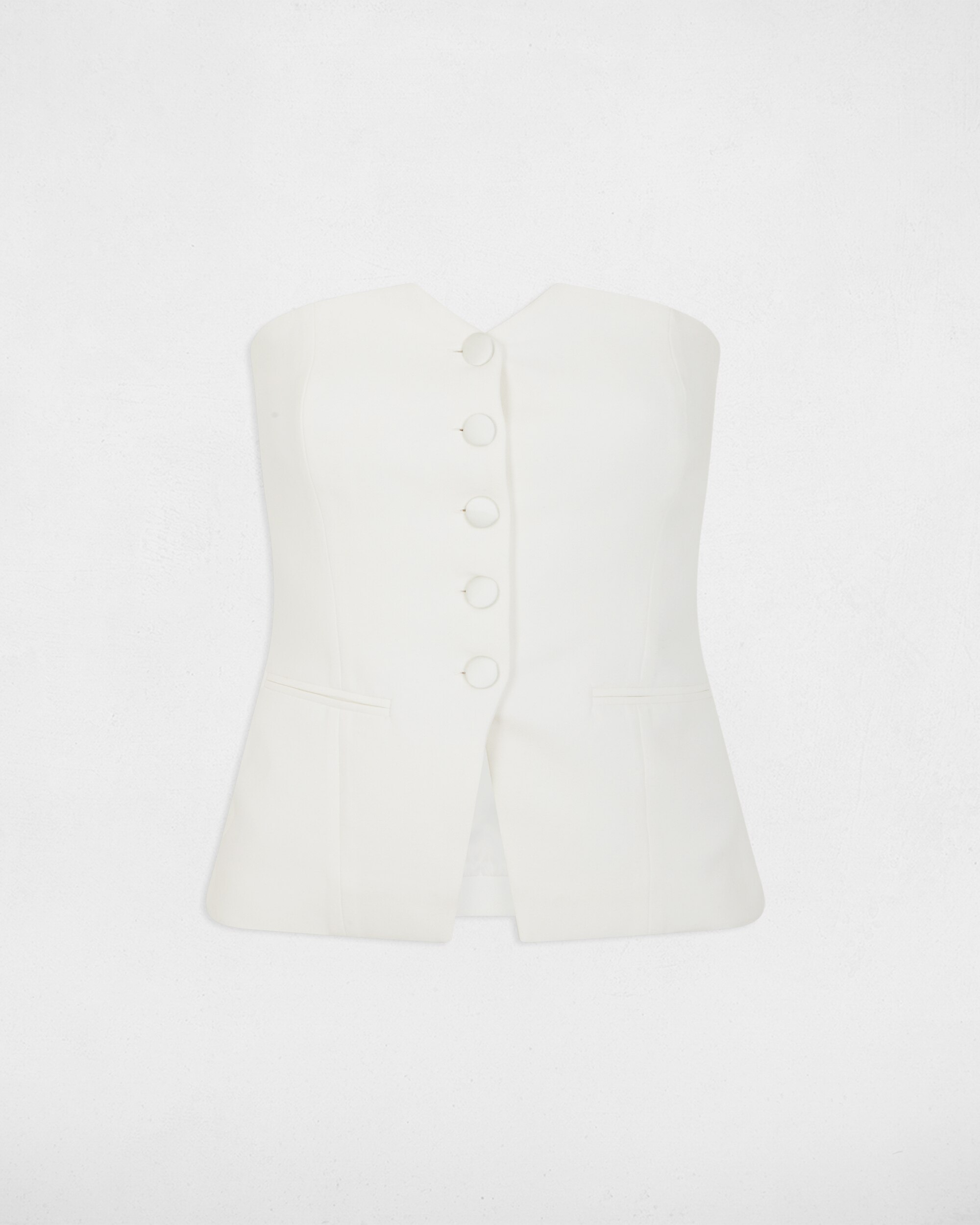 Top Ajustado Abotoado Branco-2