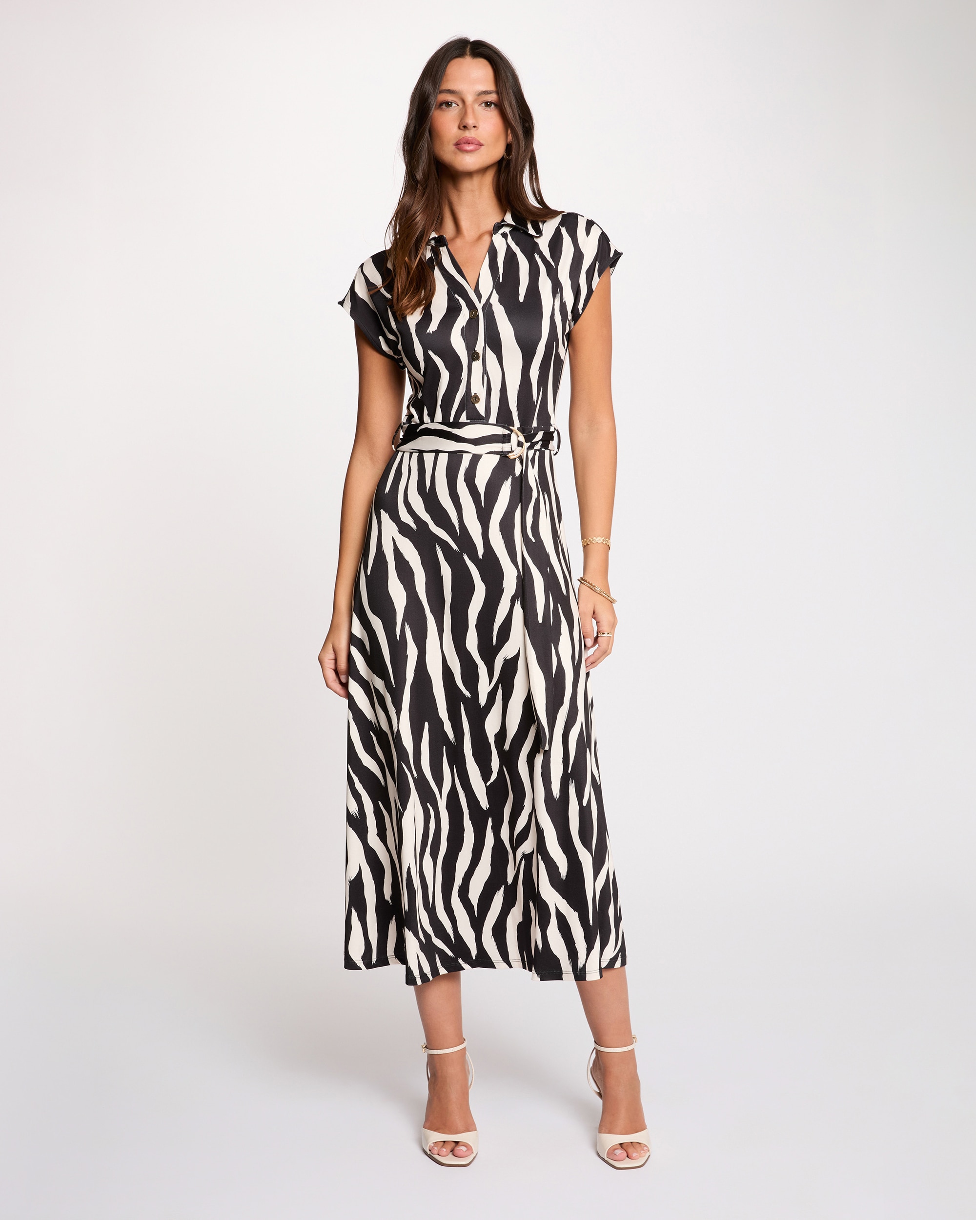 Imagem 0 de Vestido Comprido com Gola de Lapela