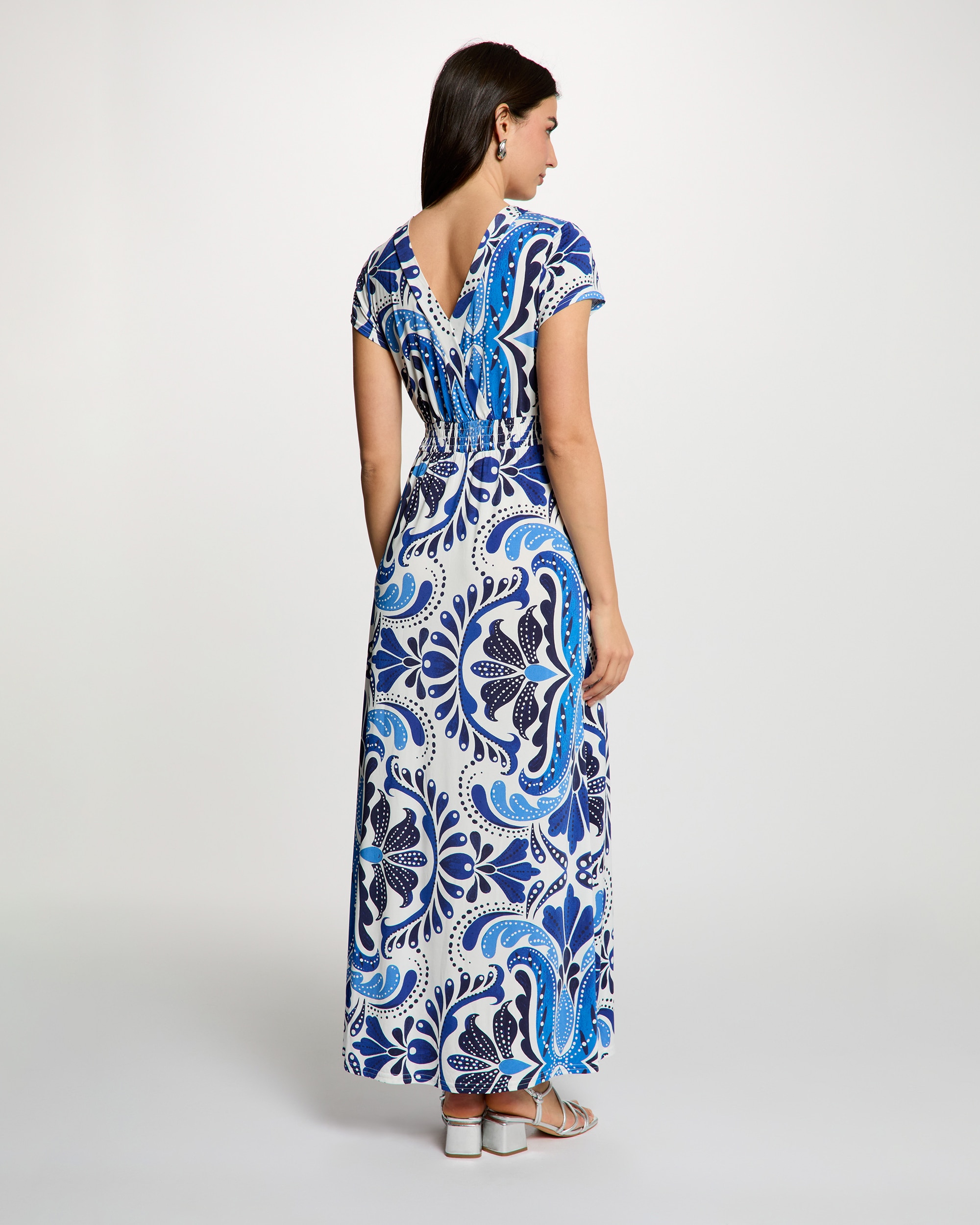 Vestido Comprido Fluido com Estampado Multicolor-3