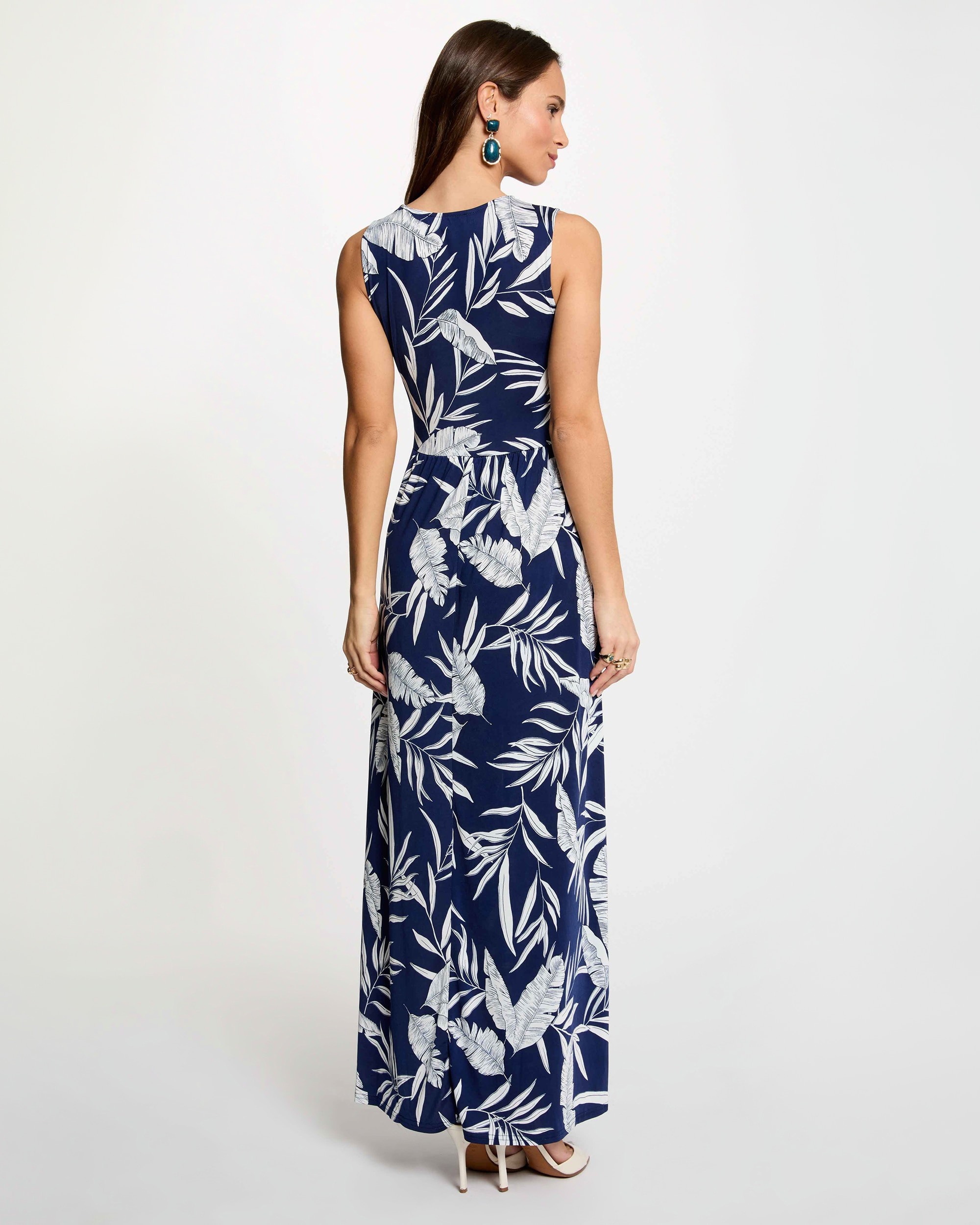 Vestido Comprido sem Mangas com Estampado Multicolor-3