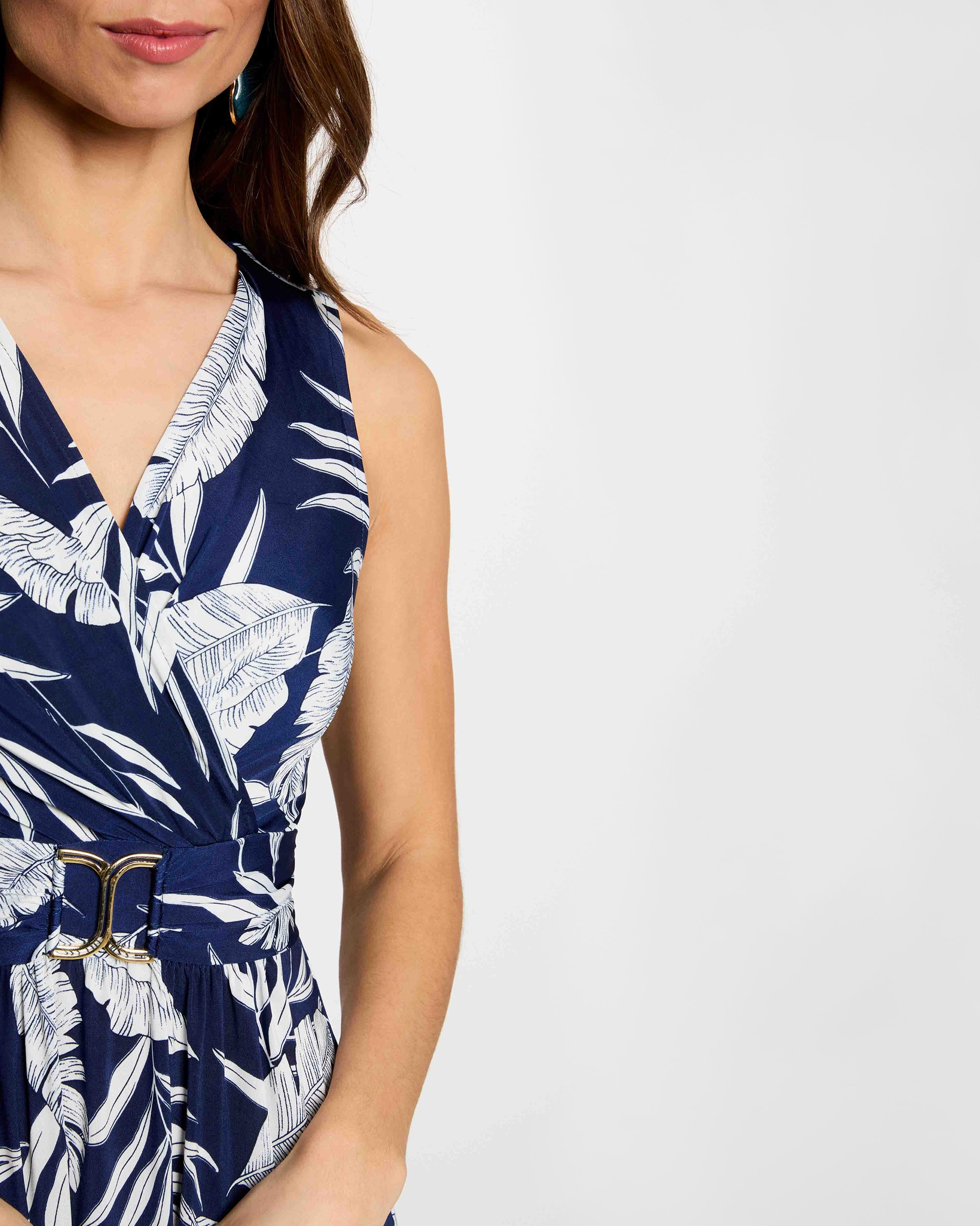 Vestido Comprido sem Mangas com Estampado Multicolor-5