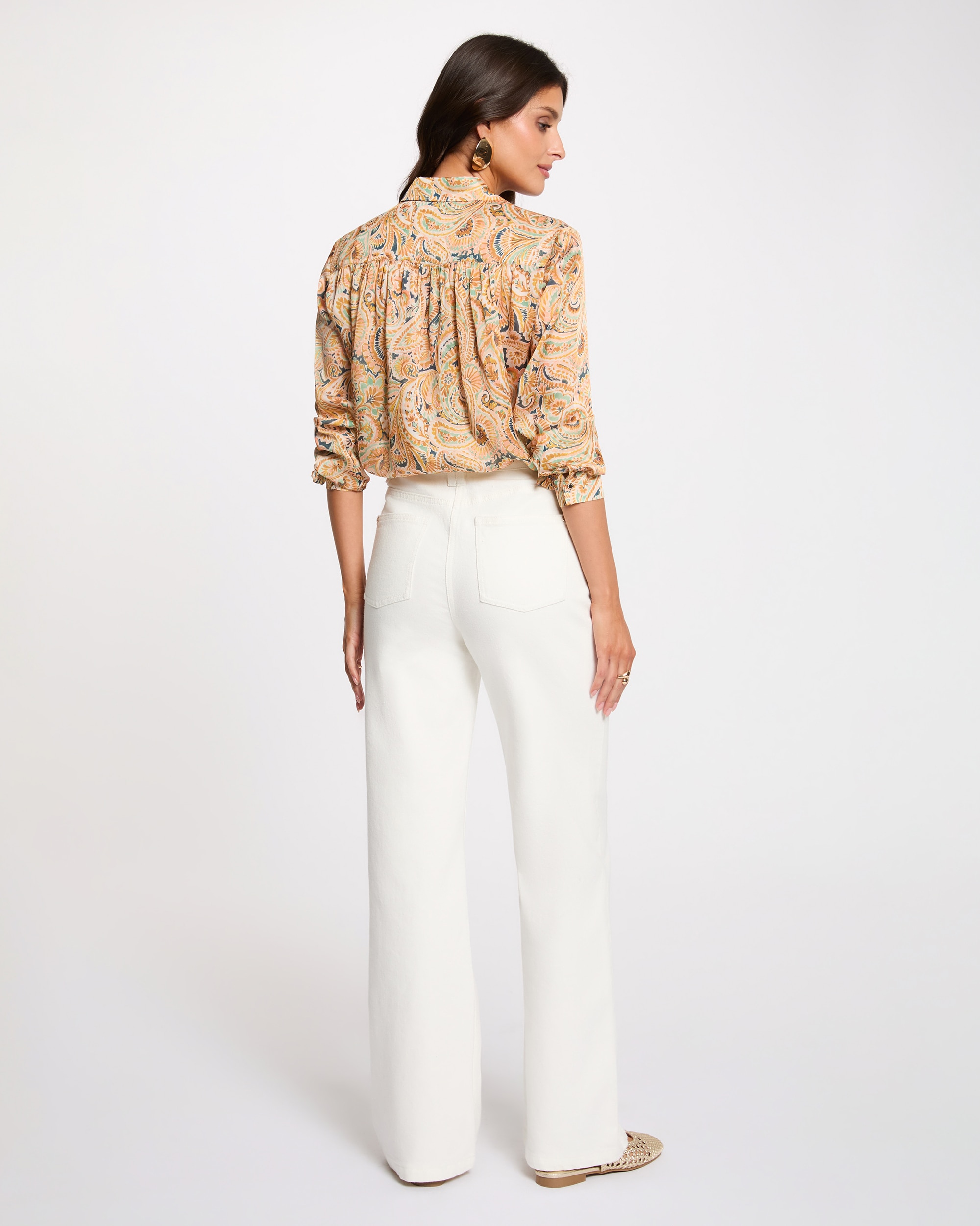 Camisa de Cetim com Estampado Floral Multicolor-3