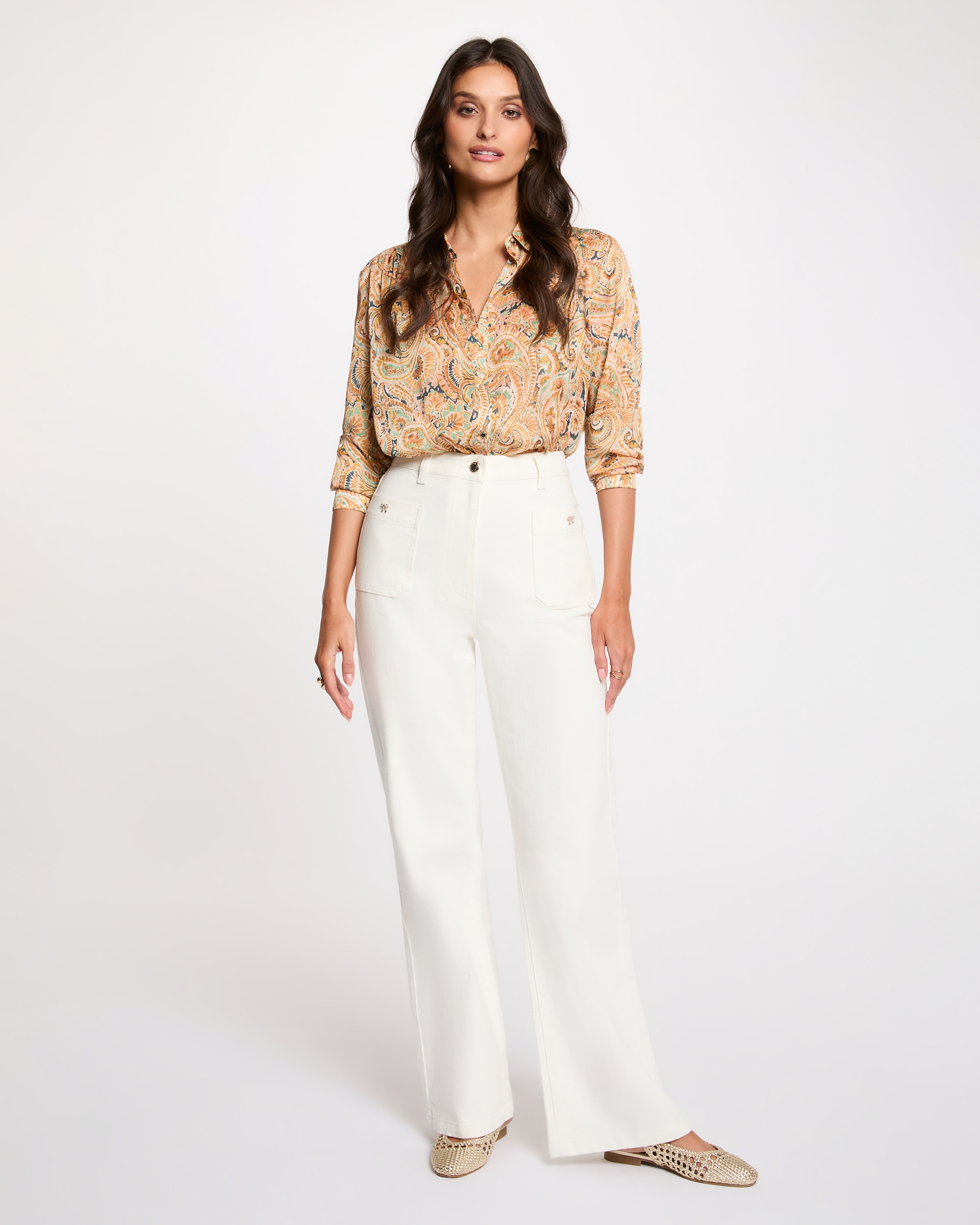 Camisa de Cetim com Estampado Floral Multicolor-4