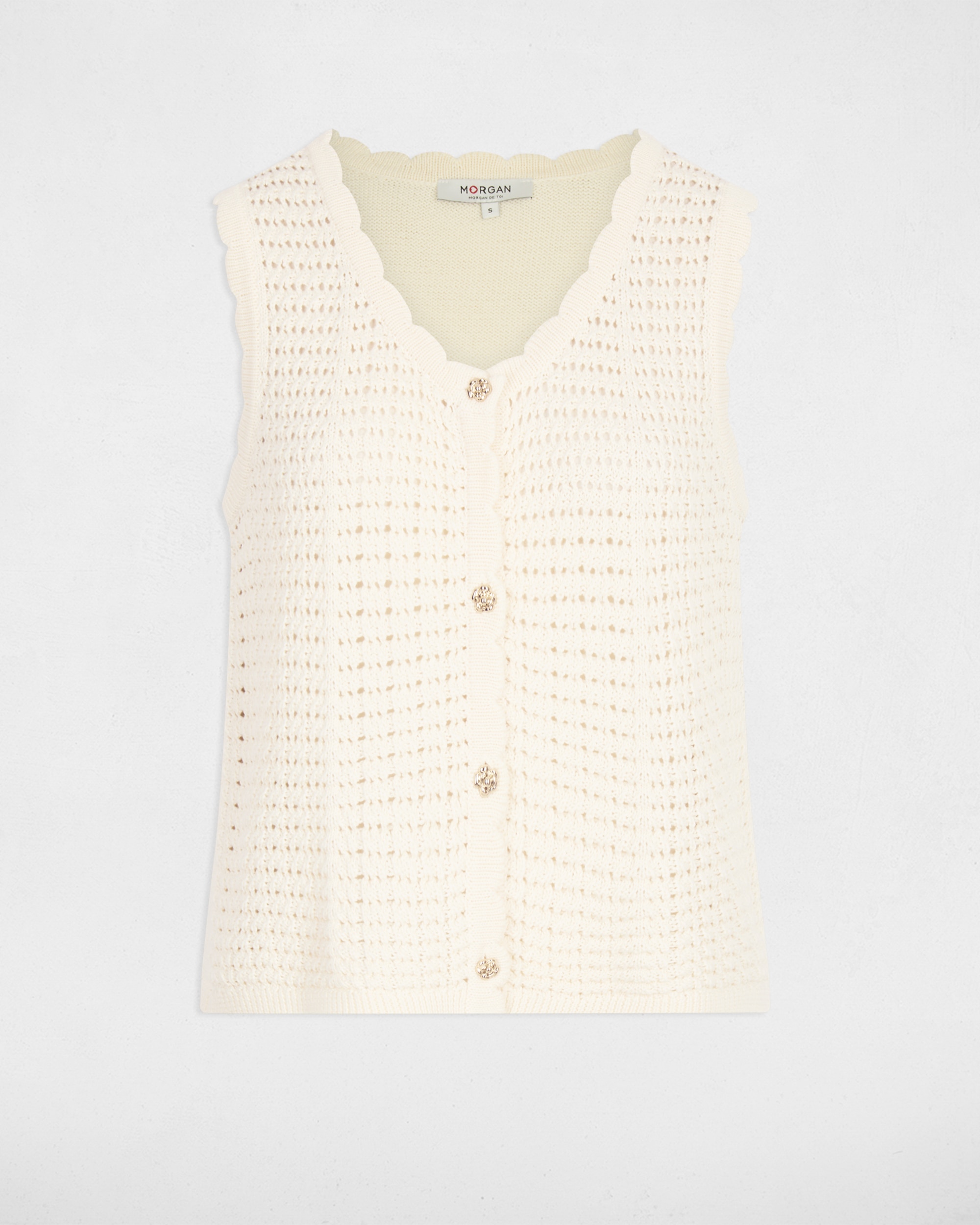 Colete Perfurado sem Mangas Cru-2