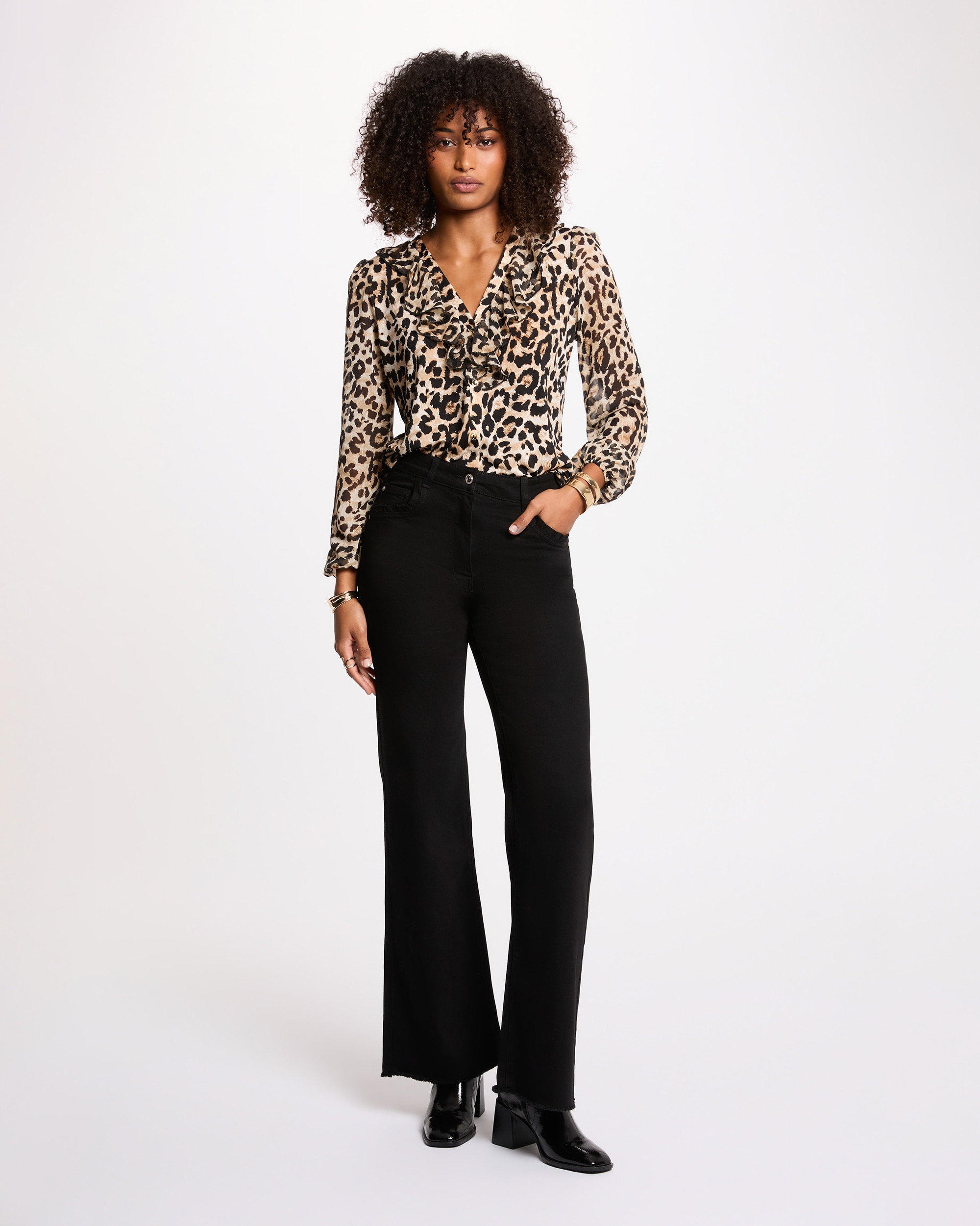 Blusa de Gase com Estampado Animalier Multicolor-4