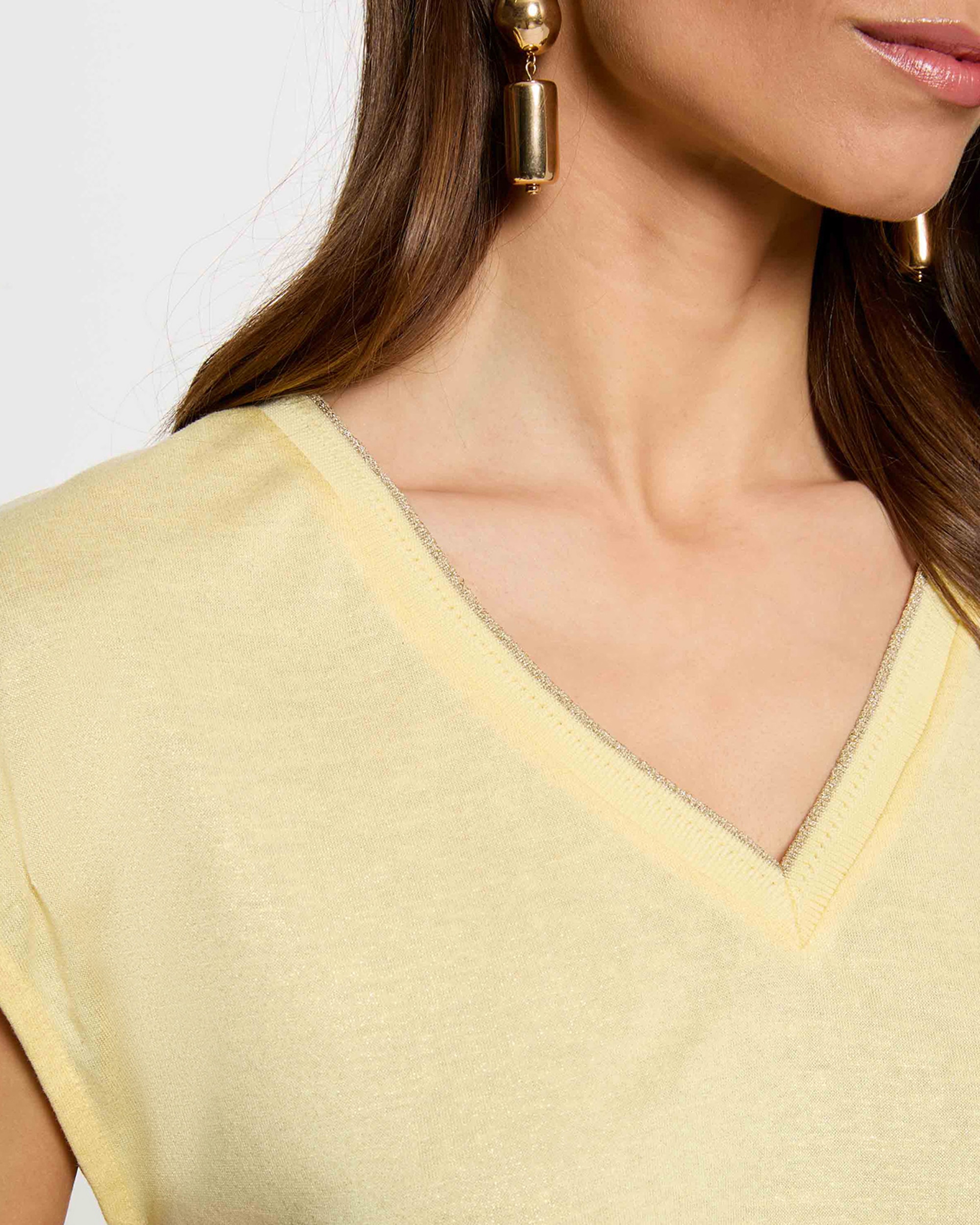 T-shirt de Manga Curta Amarelo-5