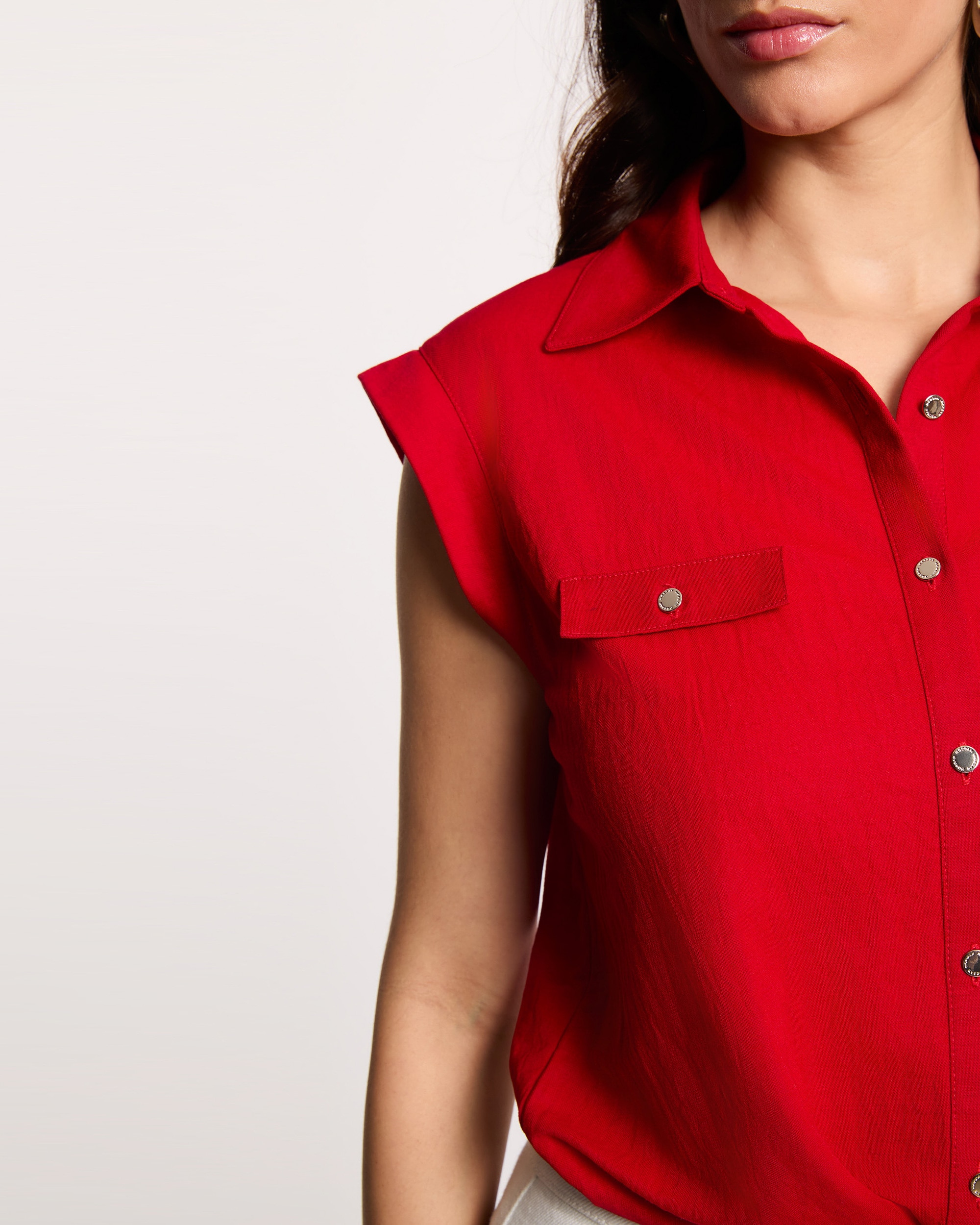 Blusa sem Mangas Vermelho-5