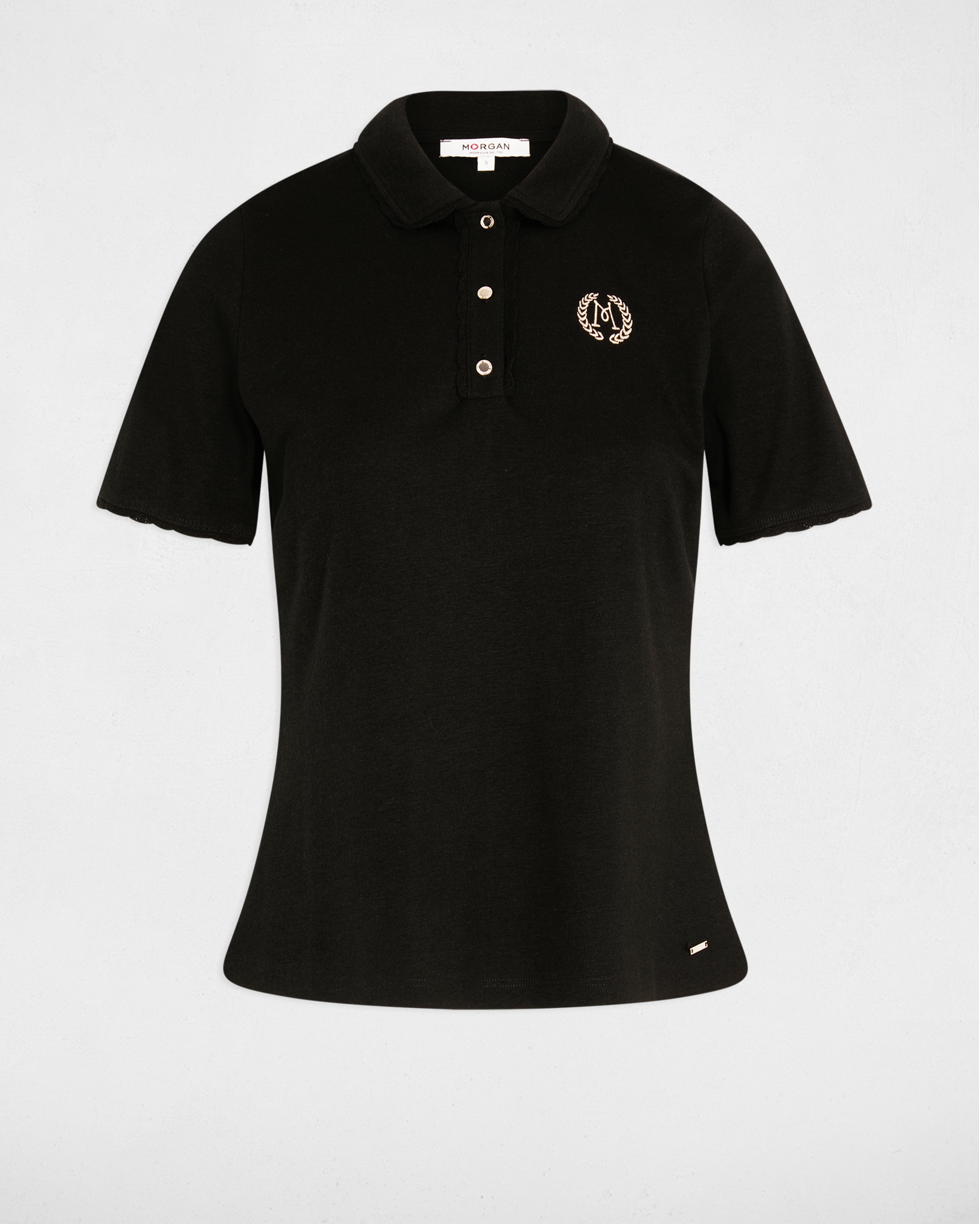 Polo Leve com Logo Bordado Preto-2