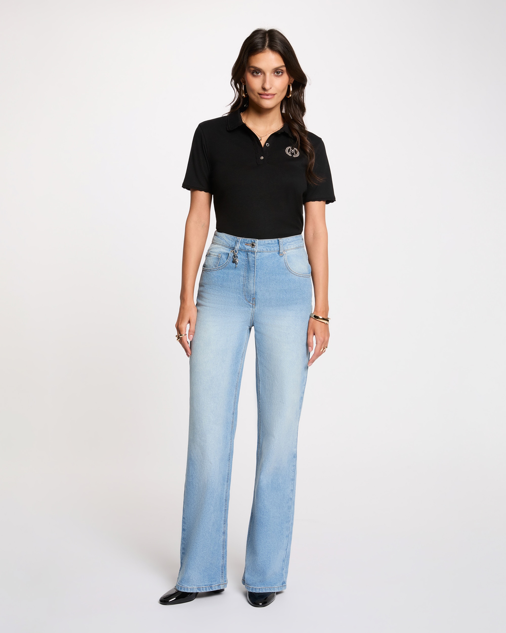 Polo Leve com Logo Bordado Preto-4