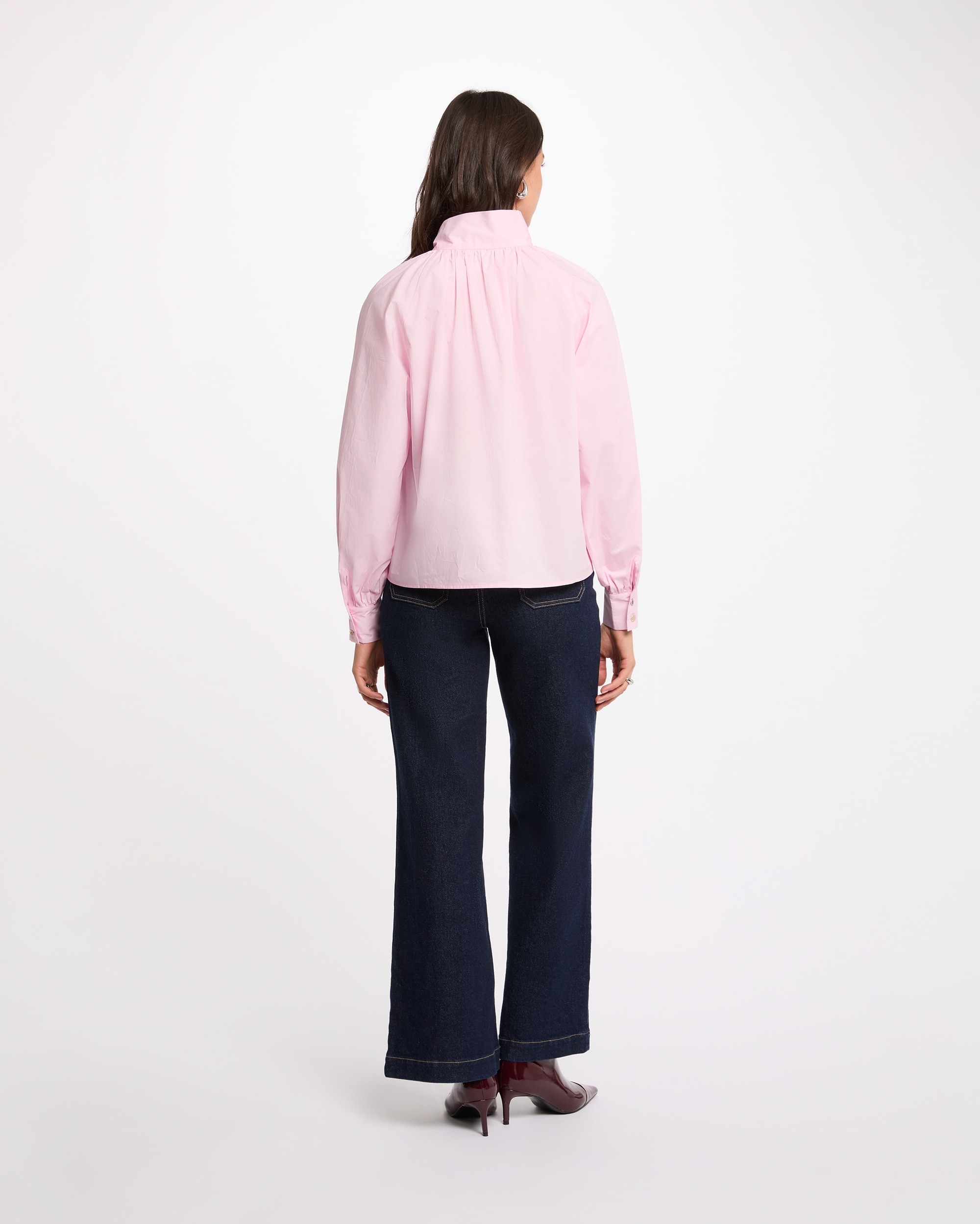 Blusa com Gola Laçada Rosa-claro-3
