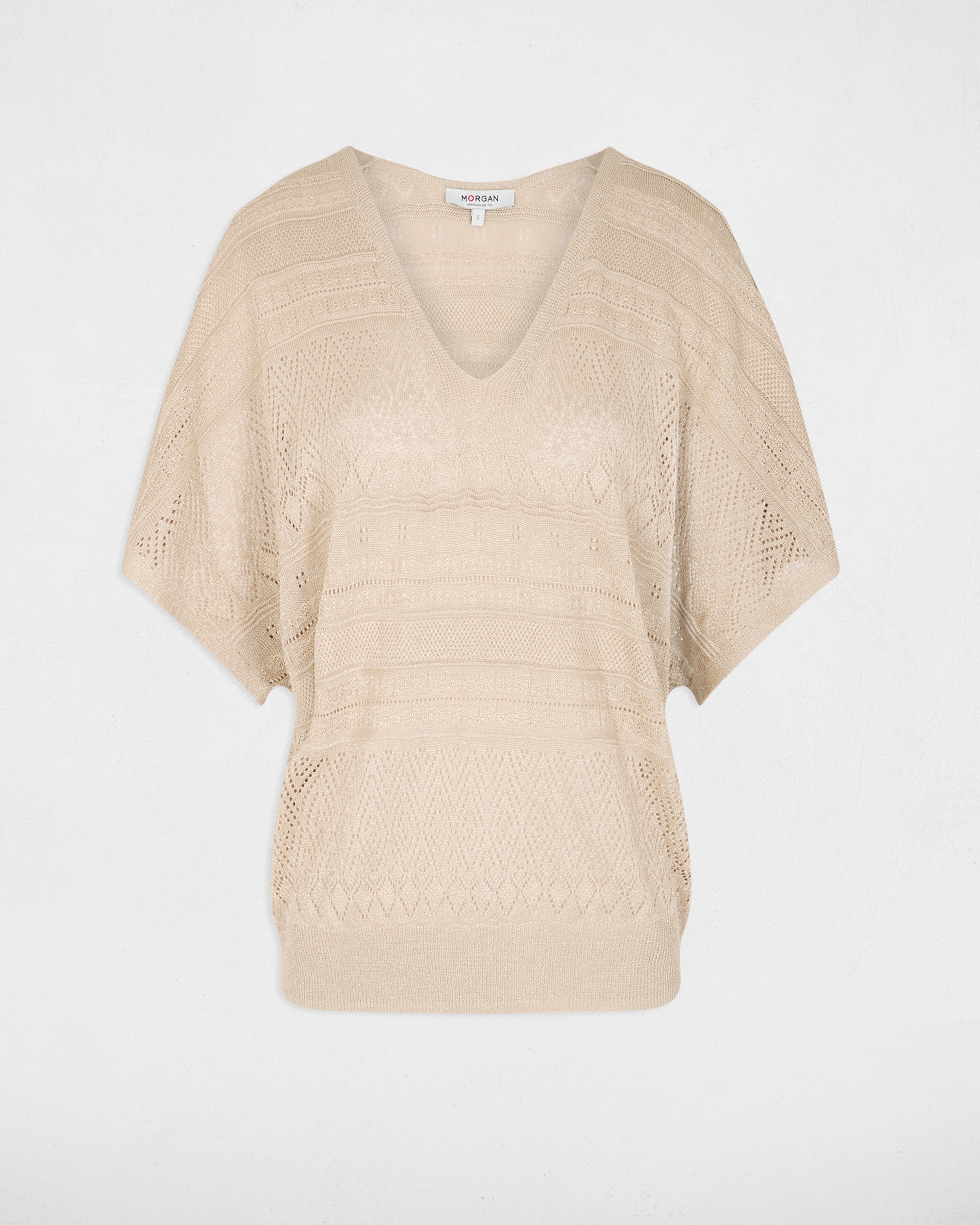 Camisola Oversize em Malha Leve Ouro-2