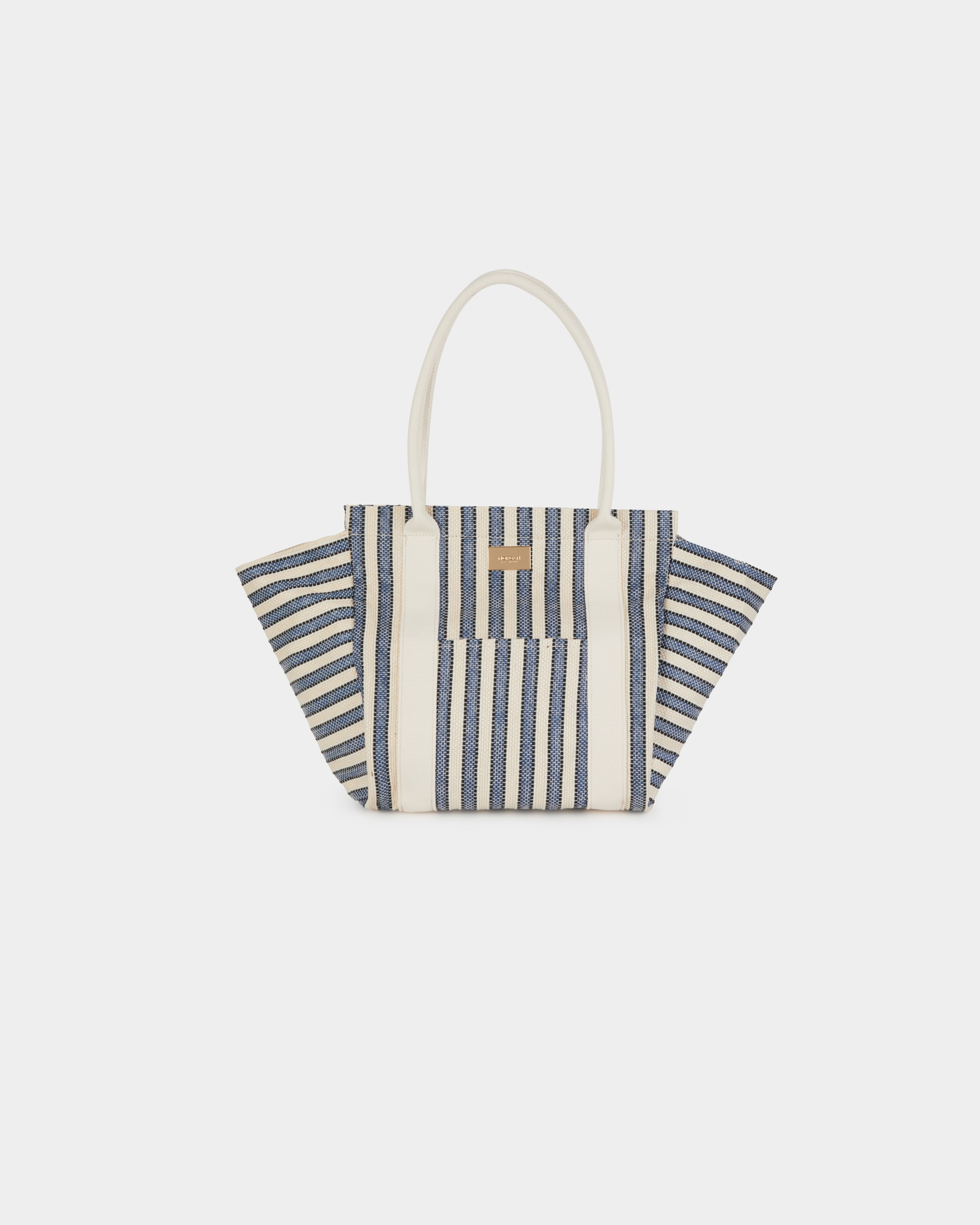 Imagem 0 de Mala de Ombro Tote com Estampado Às Riscas