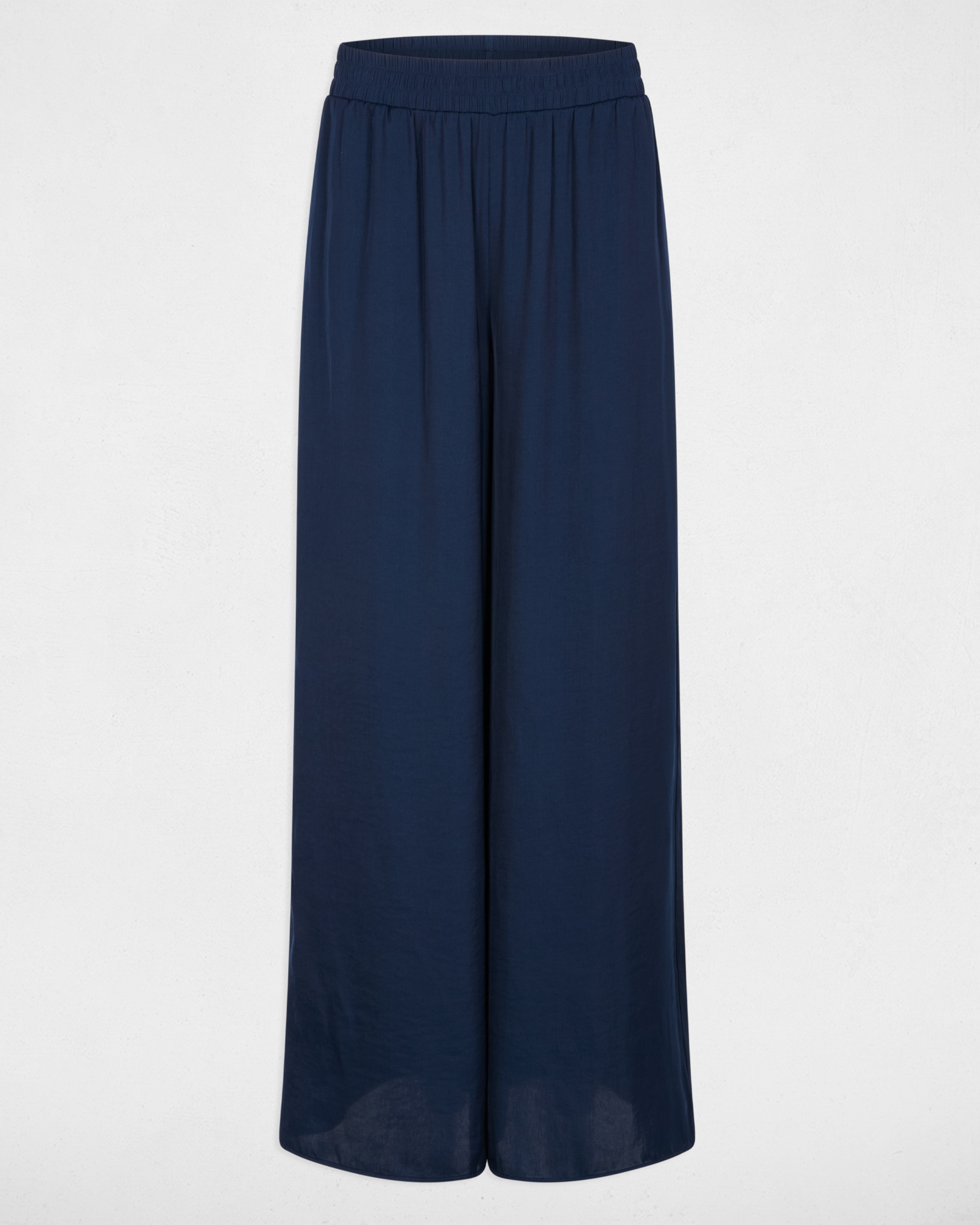 Calças Largas Fluídas Azul-escuro-2