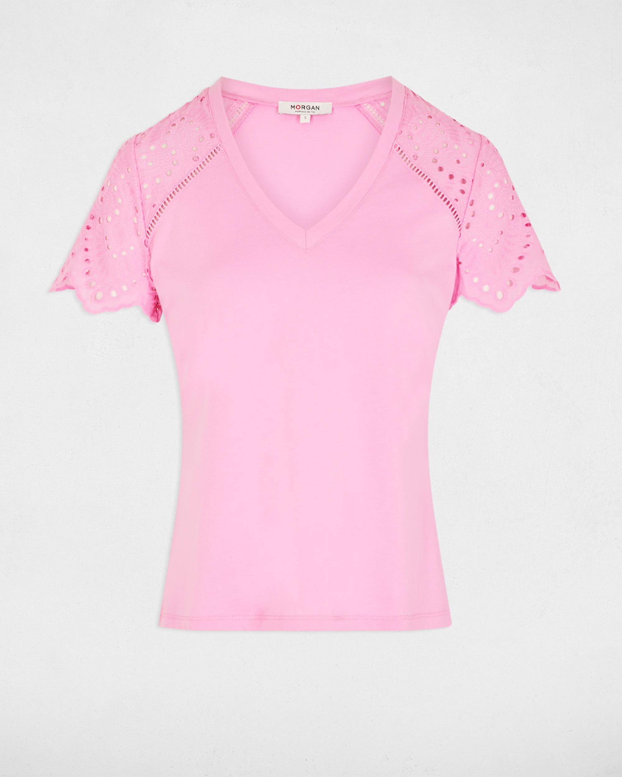 T-shirt de Manga Curta Rosa-2
