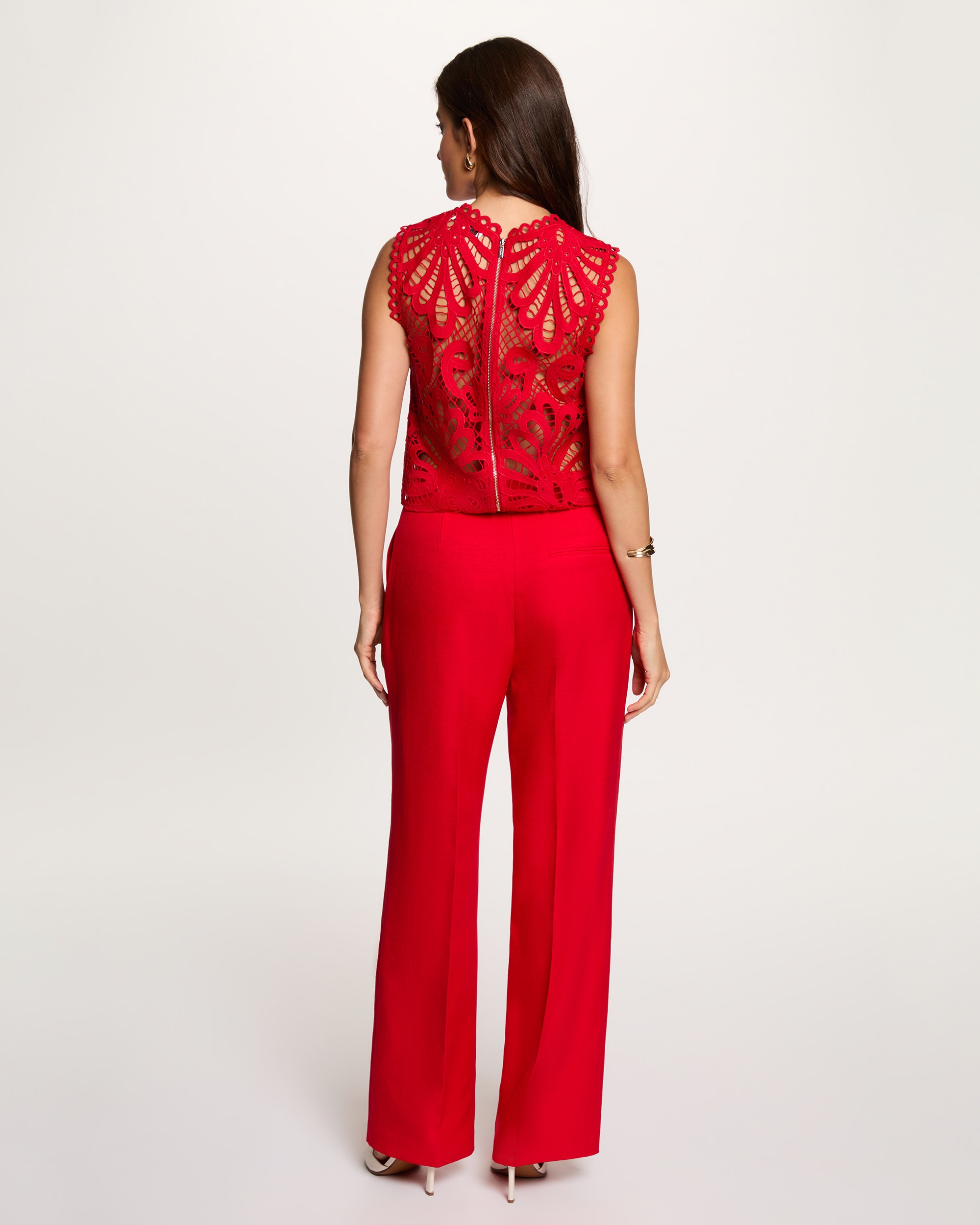 Top com Efeito Perfurado Vermelho-3