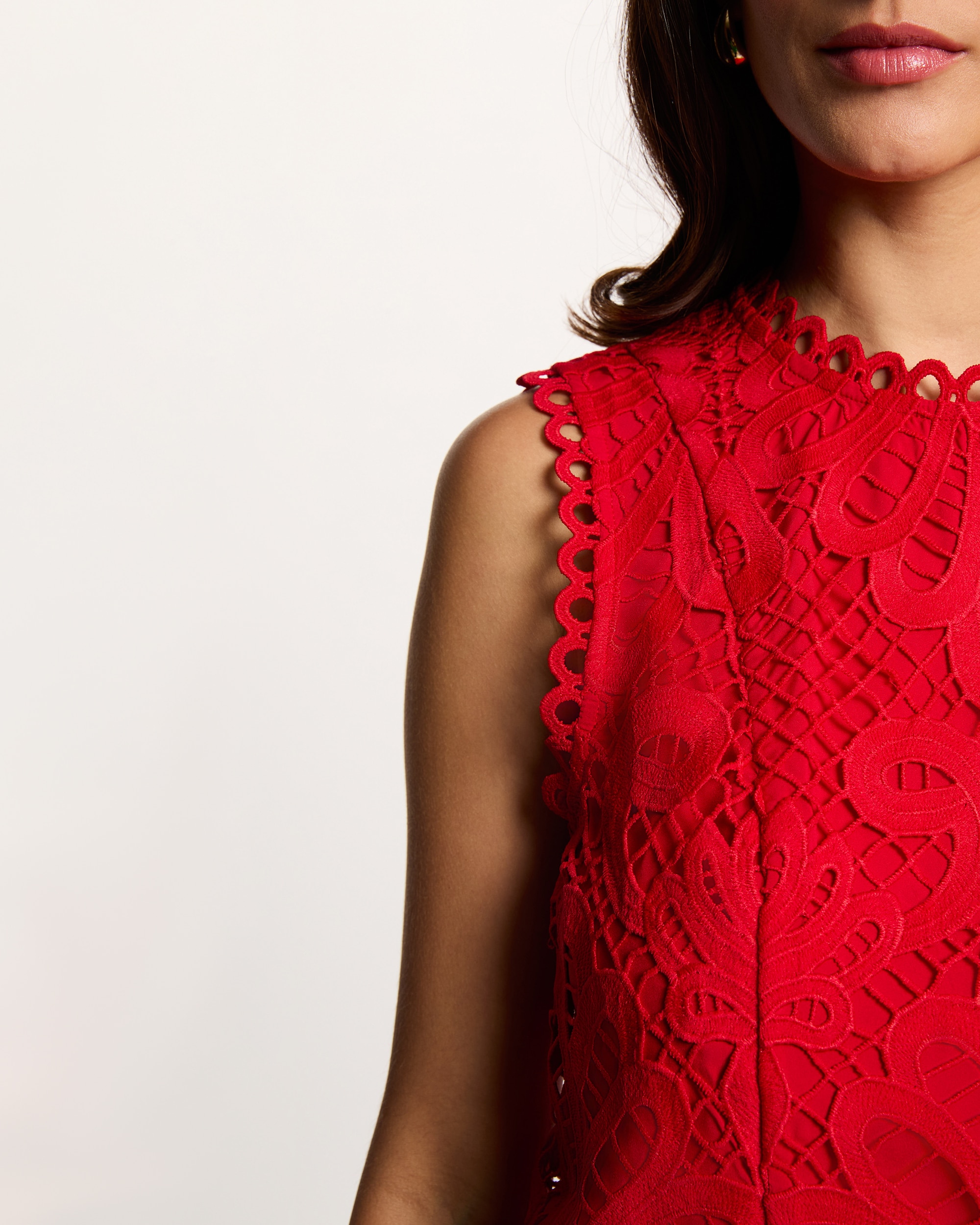 Top com Efeito Perfurado Vermelho-5