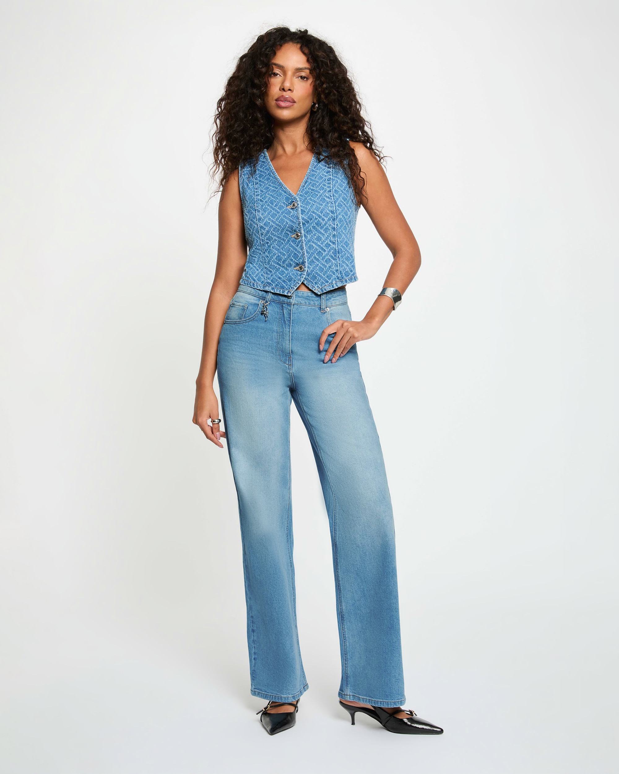 Cardigan Denim com Pespontos Azul denim-4